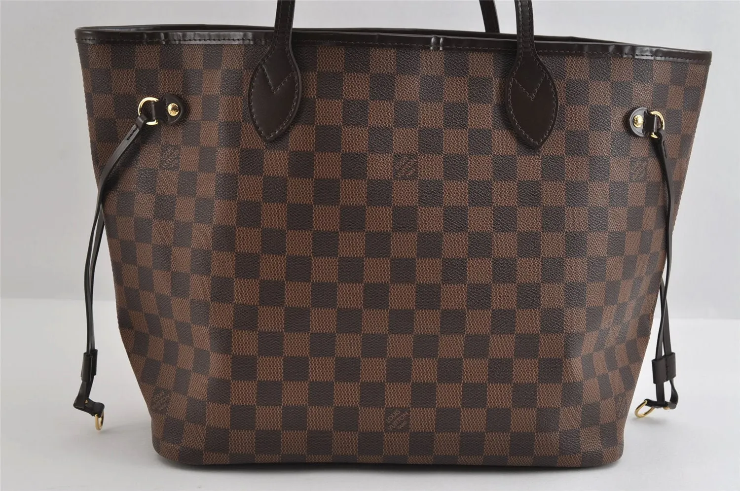 Authentic Louis Vuitton Damier Neverfull MM Shoulder Tote Bag N41358 LV 8225I