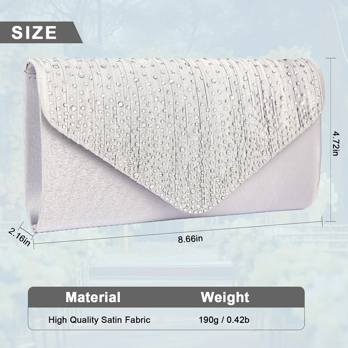 BBjinronjy Clutch Purses for Women Evening Bag Formal Rhinestone Handbags for Wedding Party Cocktail Prom Dinner