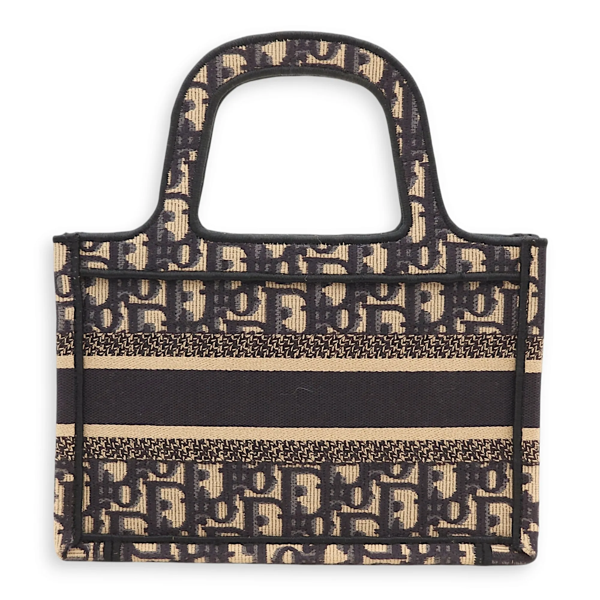 Book Tote Blue Top Handle Bag in Jacquard
