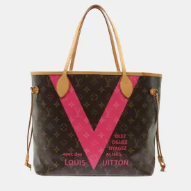 Brown Canvas V Neverfull MM tote Bag