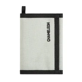 Chameleon Velcro Trifold Mens Wallet-Military Tactical Men Wallets- ID Card Holder - Canvas Thin Front Pocket Travel Wallet-Coin Zipper Pocket-Light Grey