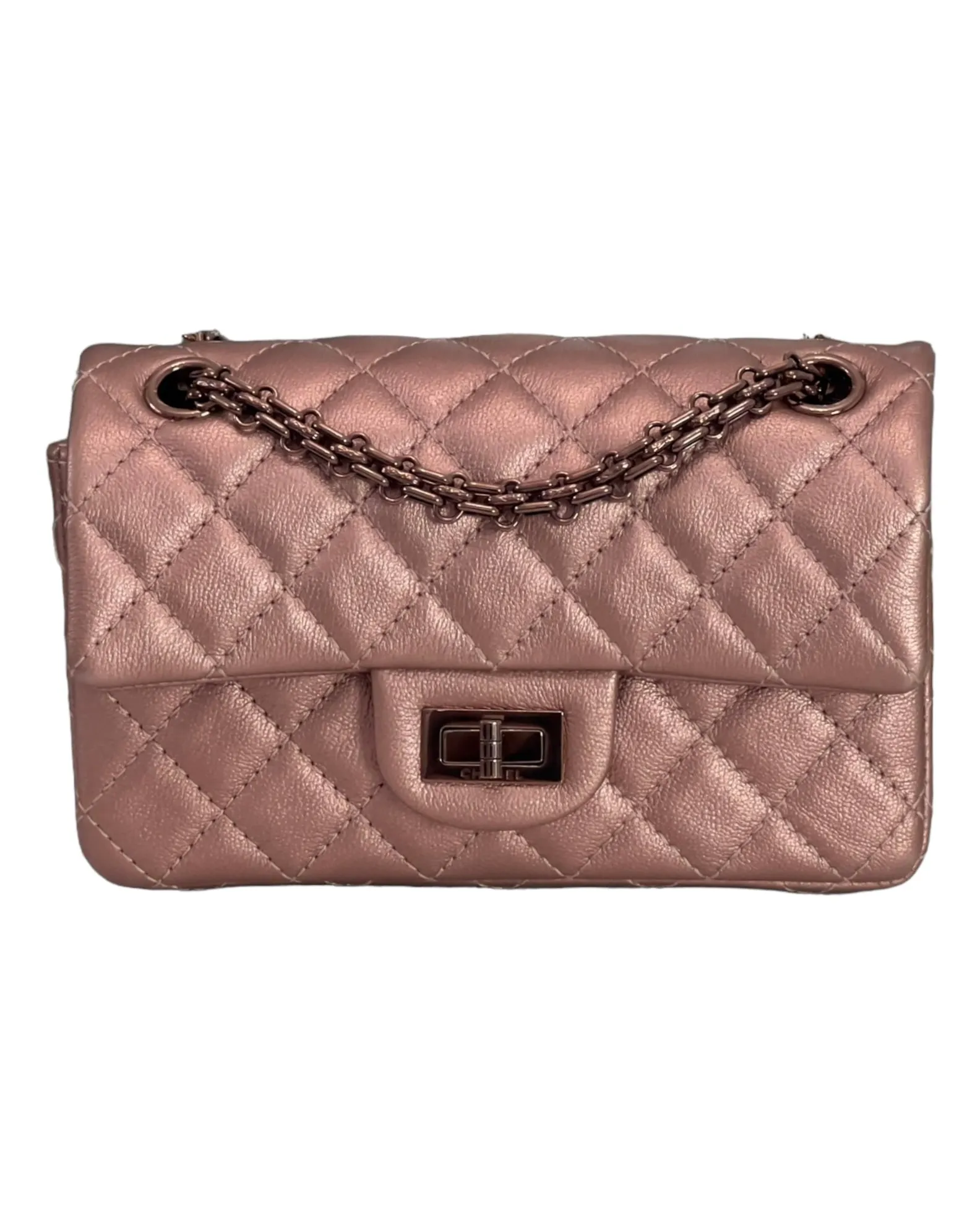 Chanel 2.55 Reissue Mini 22C Rose Gold Calfskin, Pink/Rose Gold Hardware