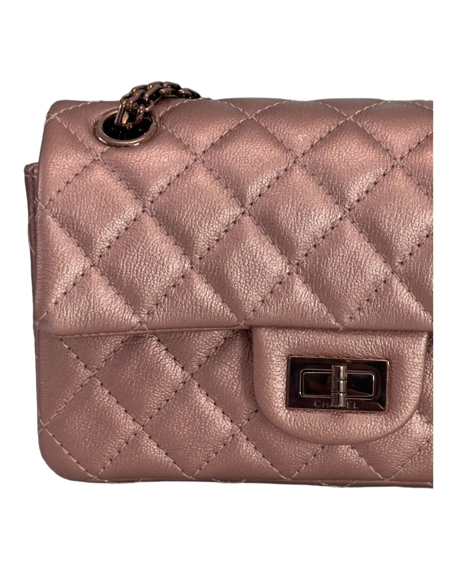 Chanel 2.55 Reissue Mini 22C Rose Gold Calfskin, Pink/Rose Gold Hardware