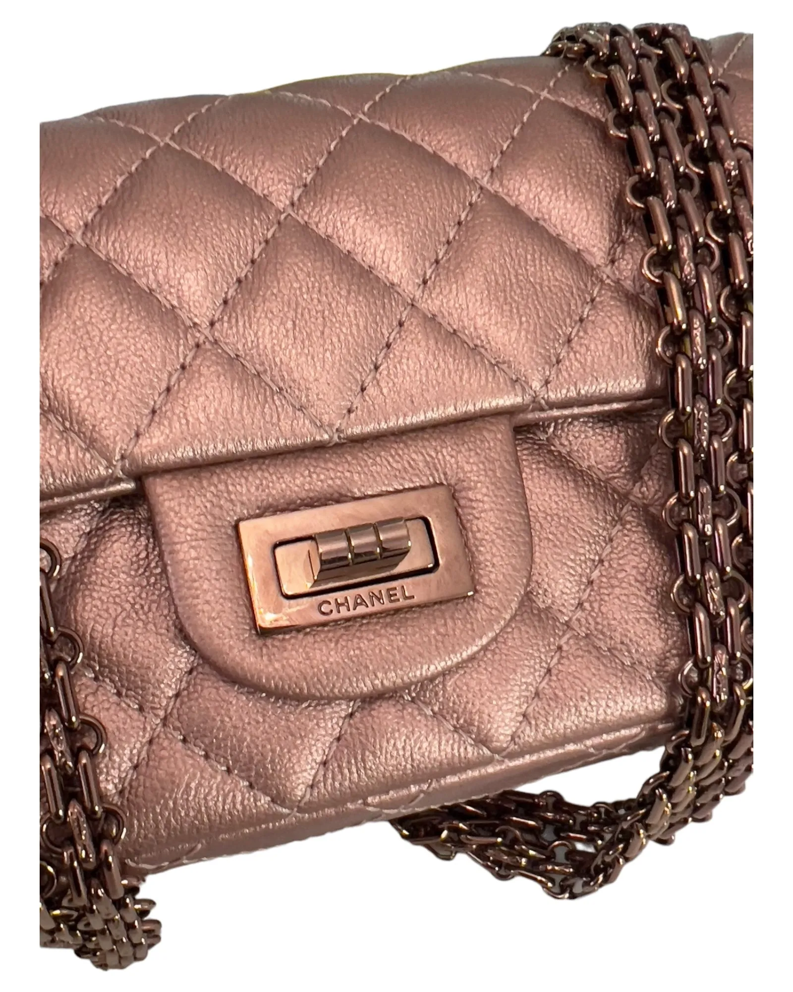 Chanel 2.55 Reissue Mini 22C Rose Gold Calfskin, Pink/Rose Gold Hardware