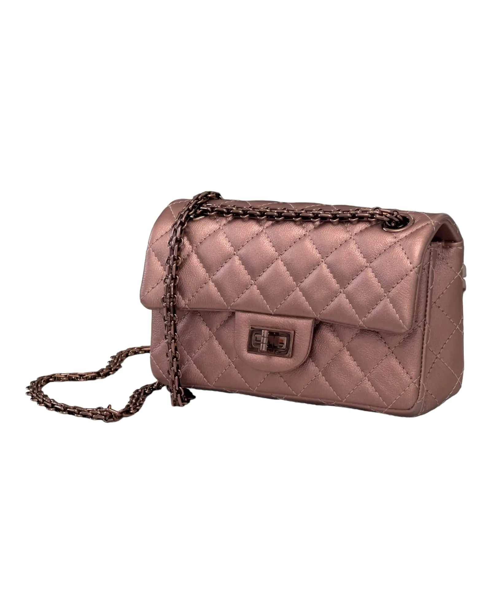 Chanel 2.55 Reissue Mini 22C Rose Gold Calfskin, Pink/Rose Gold Hardware