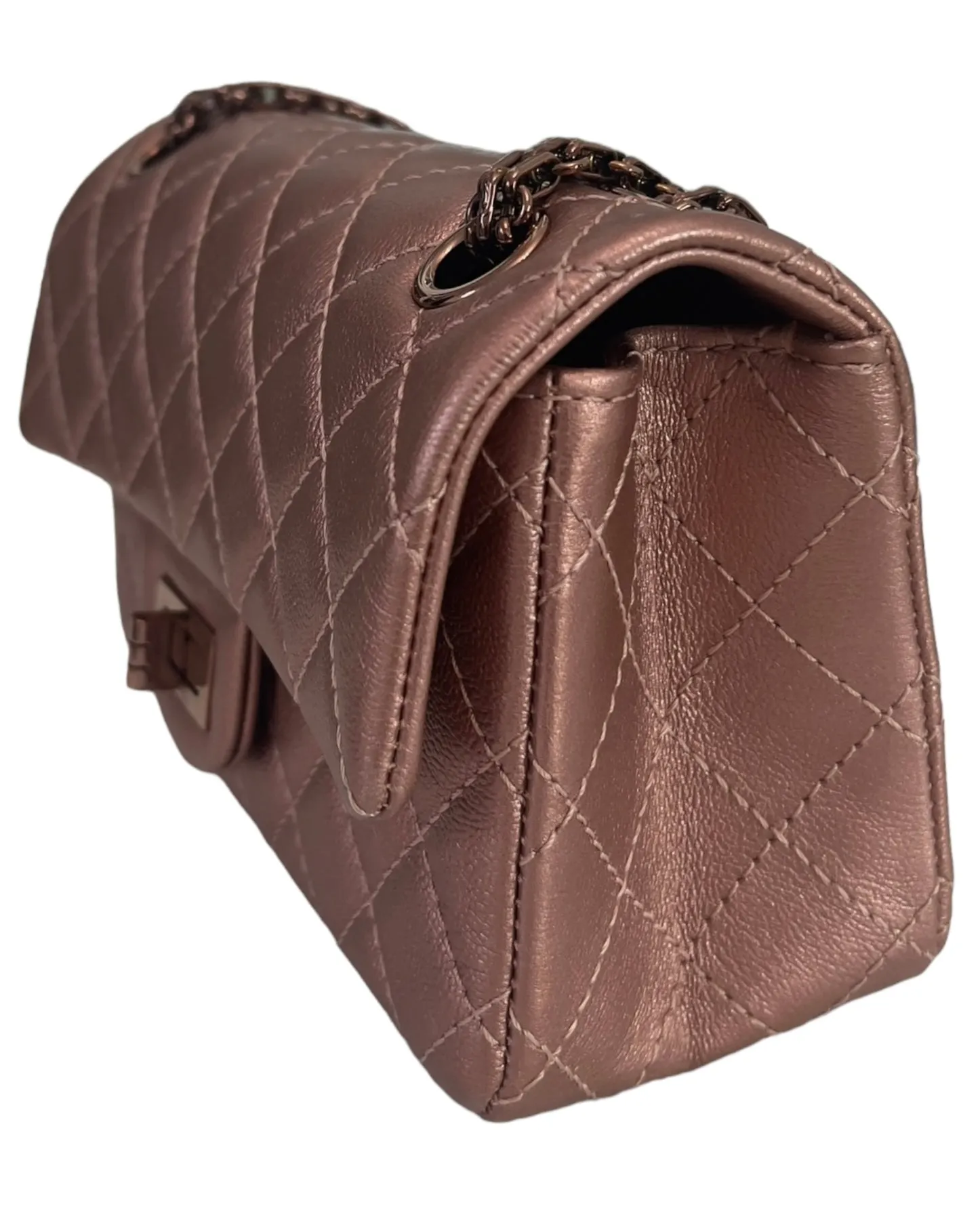 Chanel 2.55 Reissue Mini 22C Rose Gold Calfskin, Pink/Rose Gold Hardware
