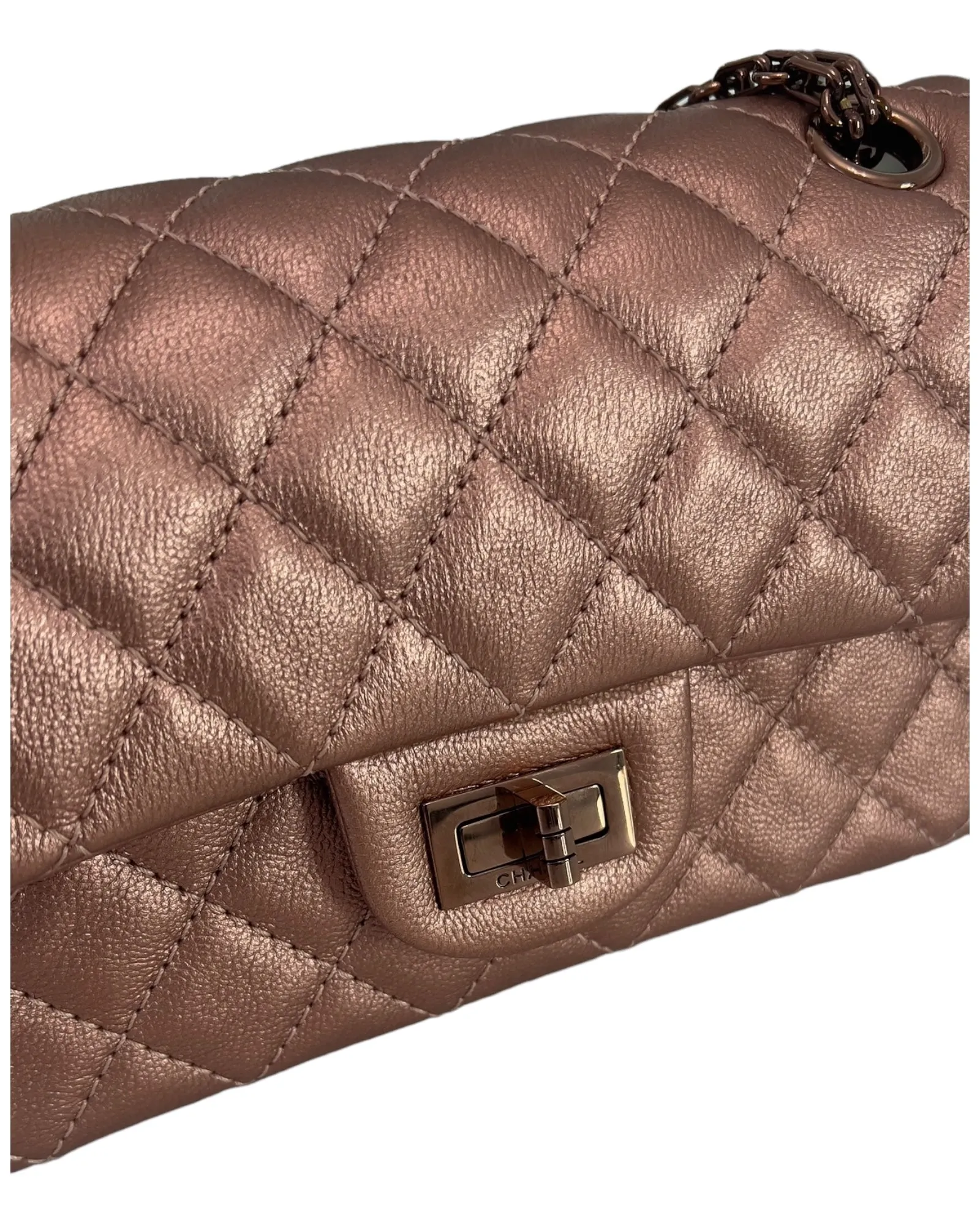 Chanel 2.55 Reissue Mini 22C Rose Gold Calfskin, Pink/Rose Gold Hardware