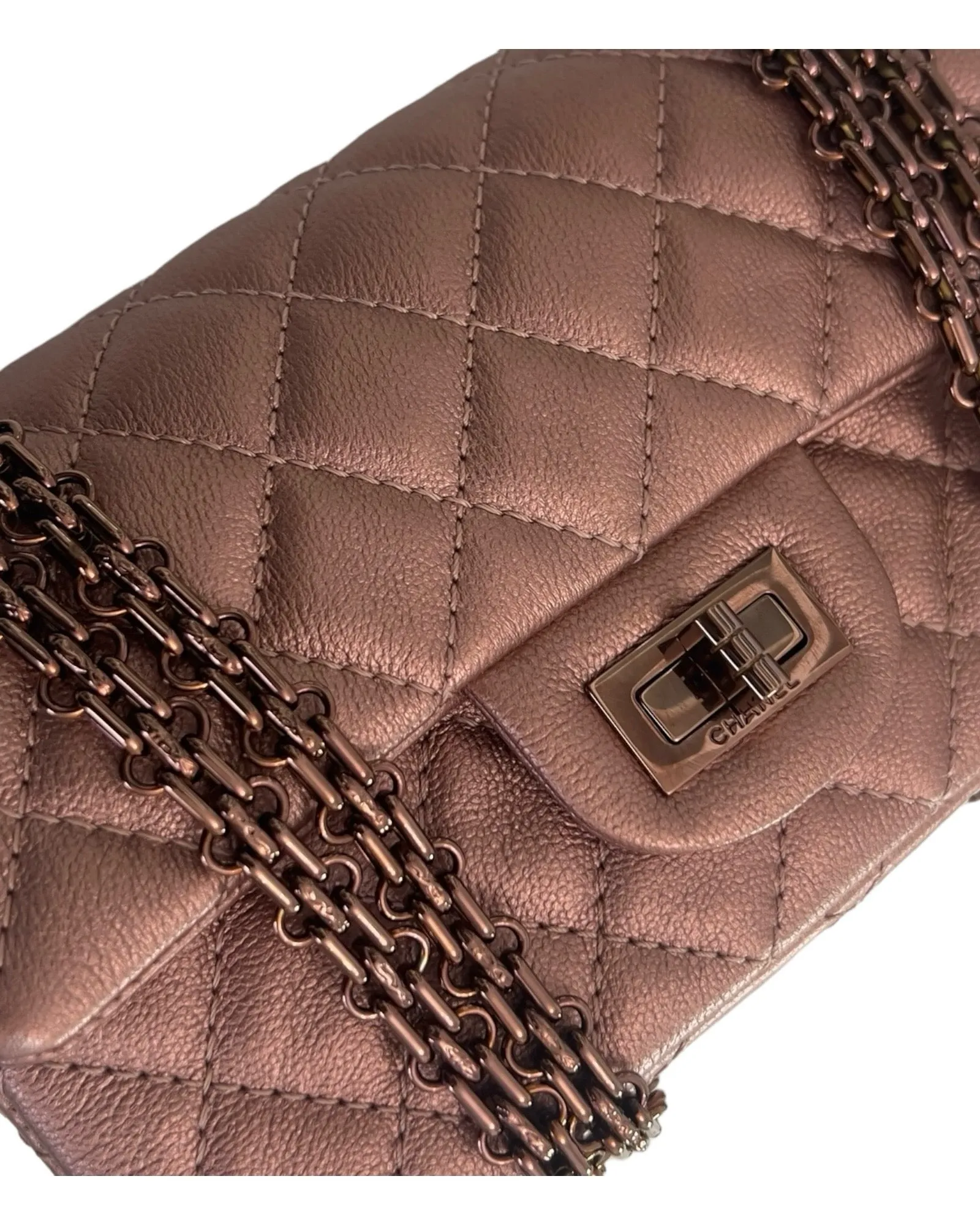Chanel 2.55 Reissue Mini 22C Rose Gold Calfskin, Pink/Rose Gold Hardware
