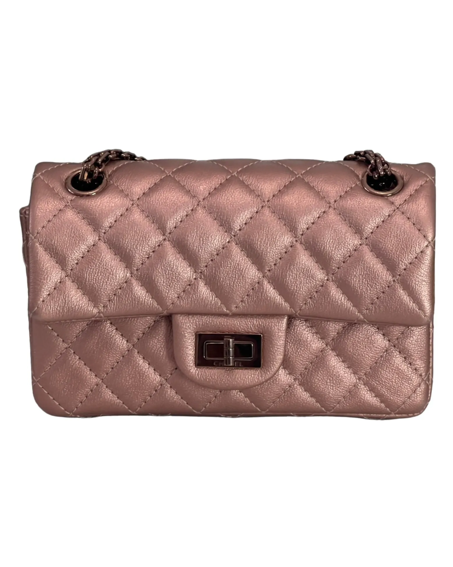 Chanel 2.55 Reissue Mini 22C Rose Gold Calfskin, Pink/Rose Gold Hardware