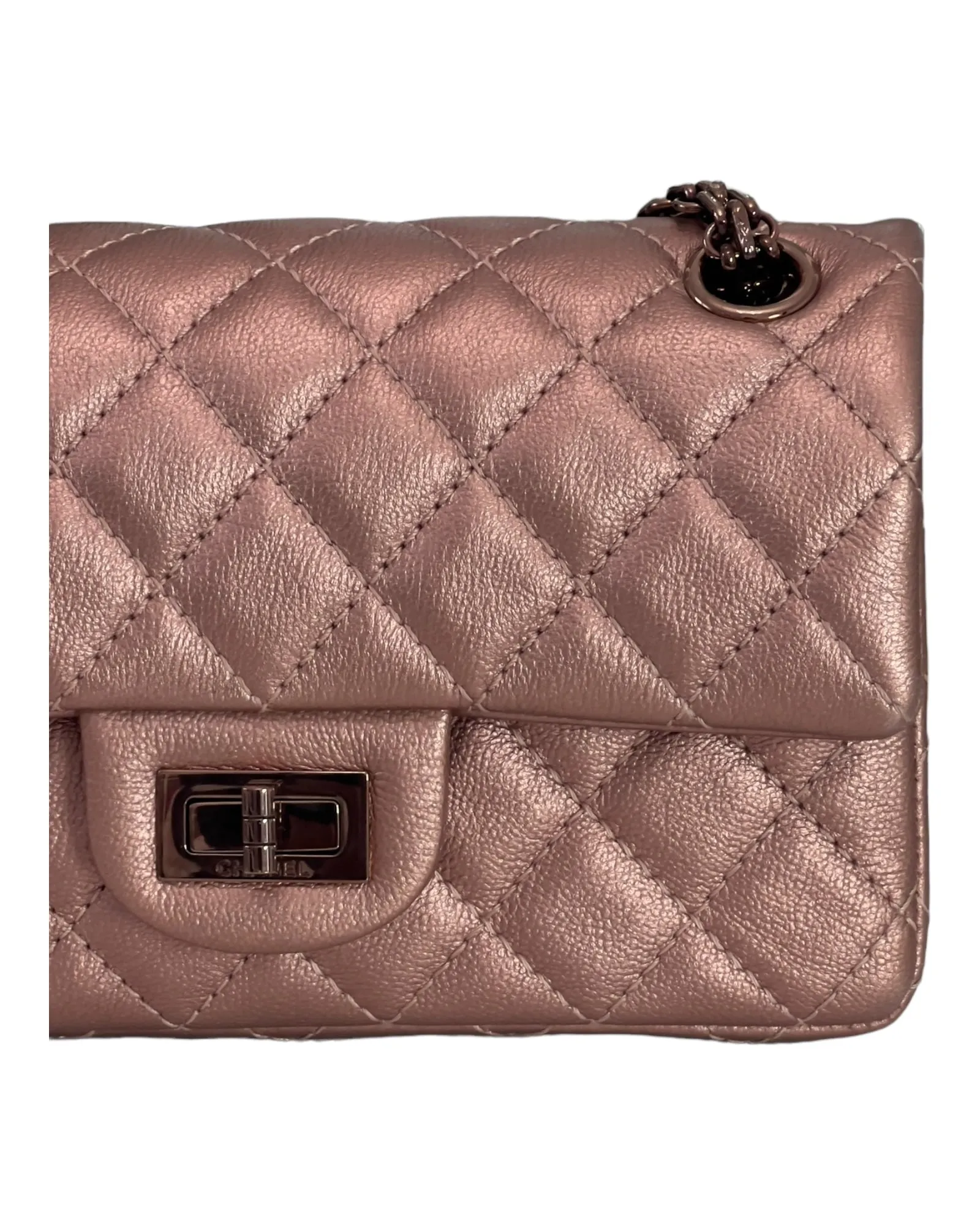 Chanel 2.55 Reissue Mini 22C Rose Gold Calfskin, Pink/Rose Gold Hardware