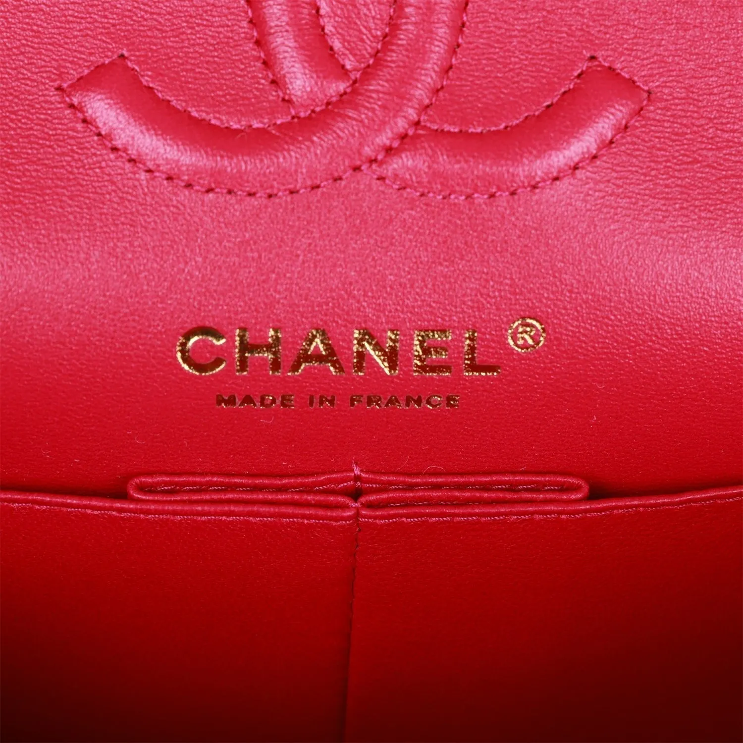 Chanel bag Small Classic Double Flap Fuchsia Caviar Light Gold Hardware