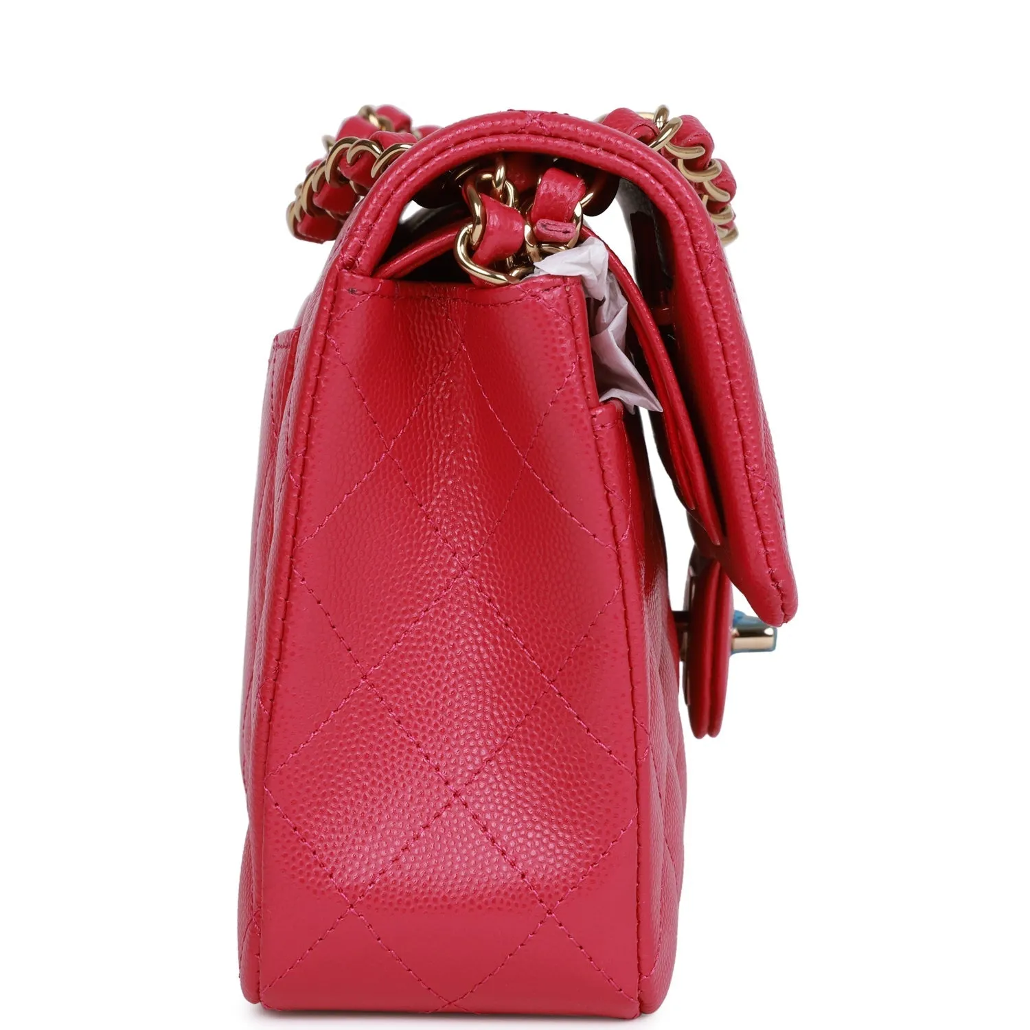 Chanel bag Small Classic Double Flap Fuchsia Caviar Light Gold Hardware