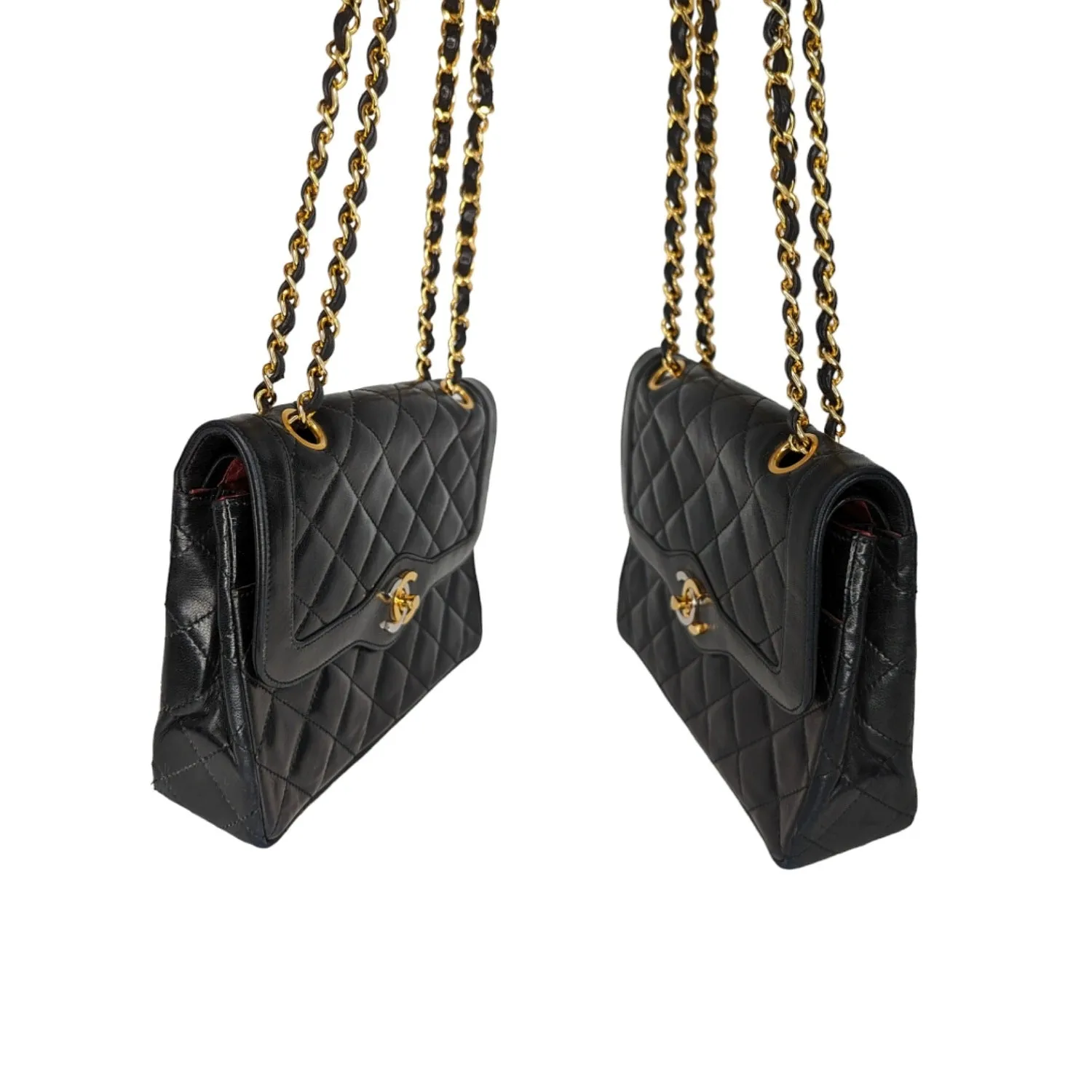 Chanel bag Vintage Black Coco Paris Double Flap Bag