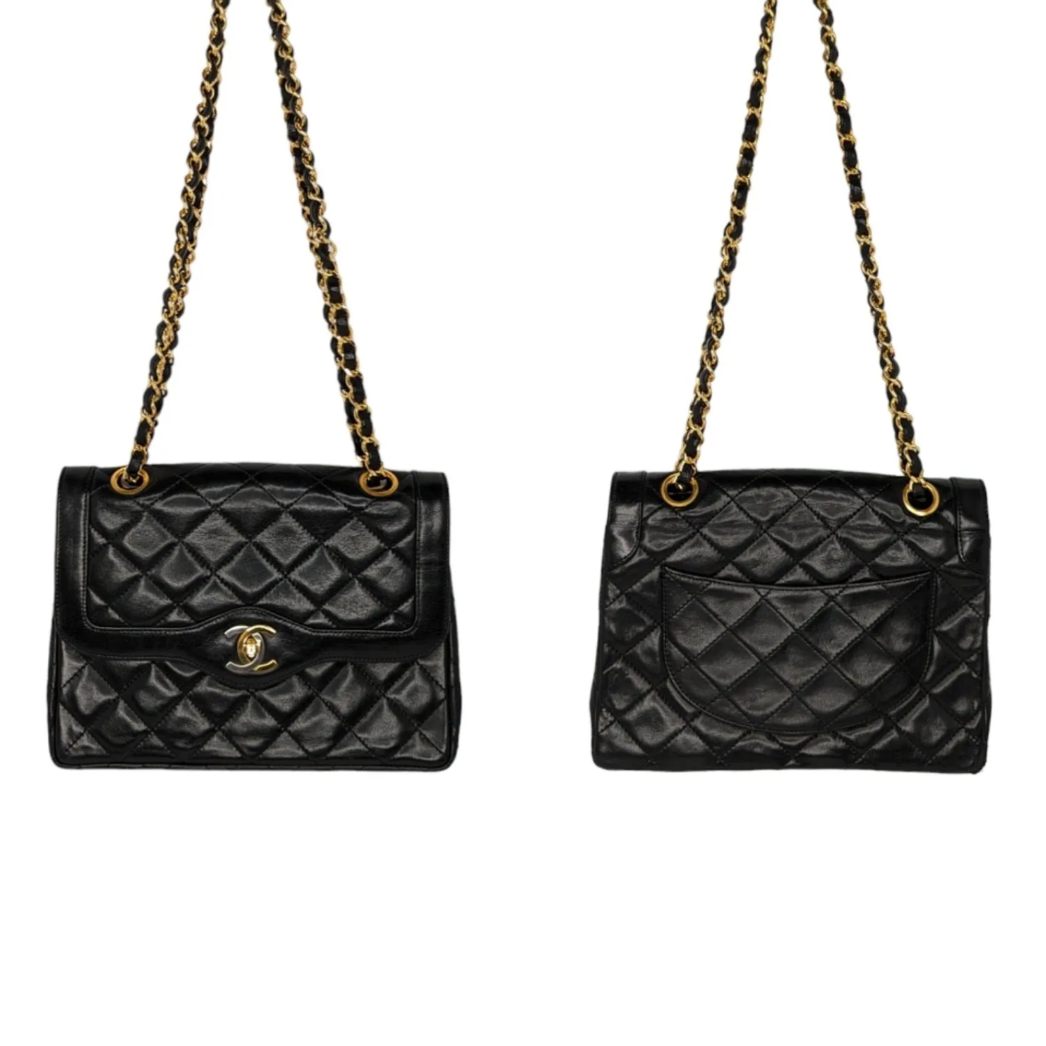 Chanel bag Vintage Black Coco Paris Double Flap Bag