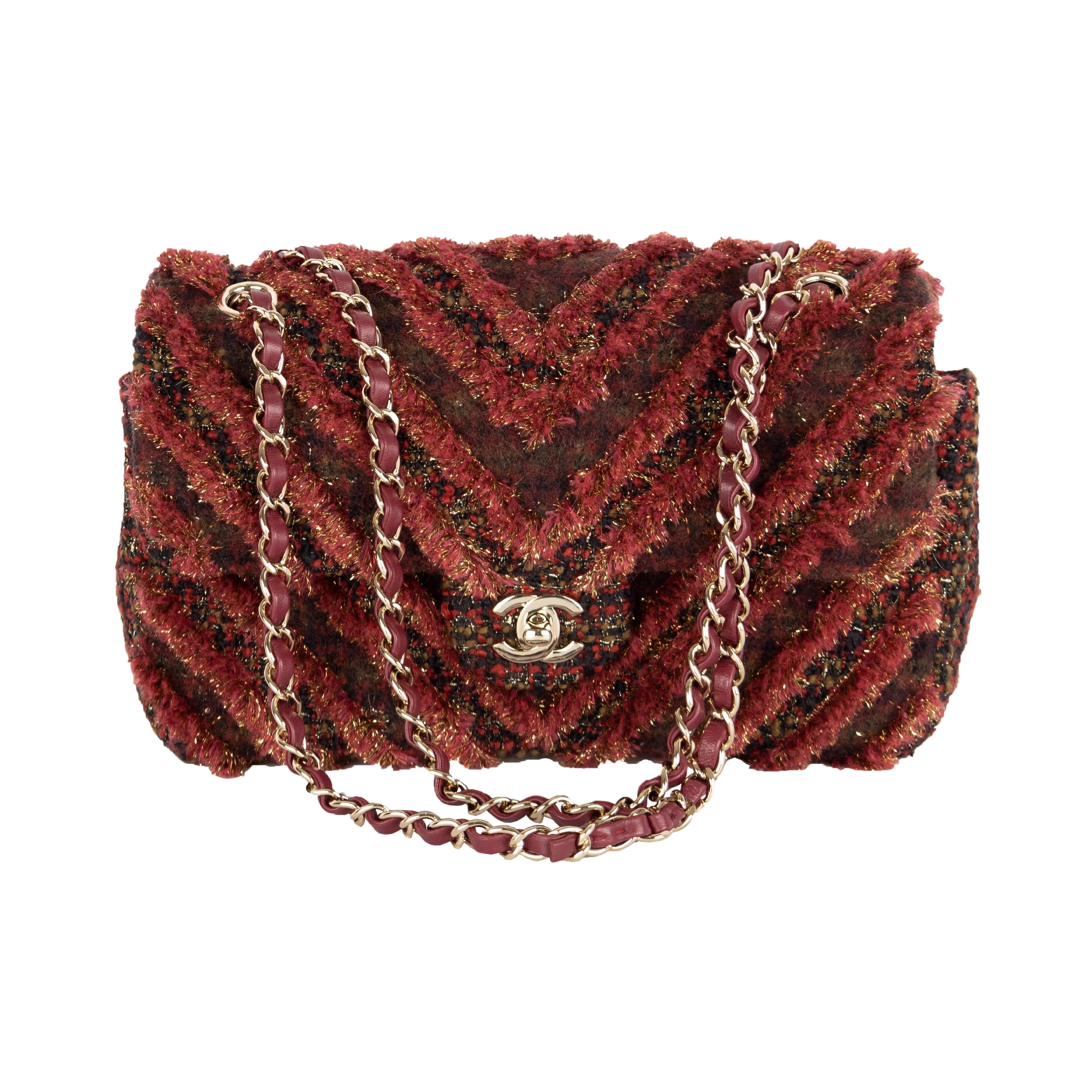 Chanel Chanel Red Tweed Flap Bag