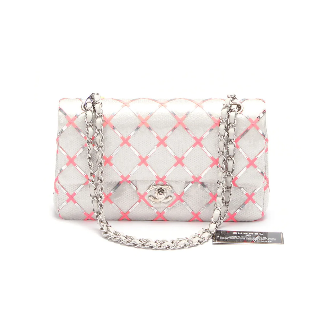 Chanel Gray Plastic Classic Flap shoulder bag