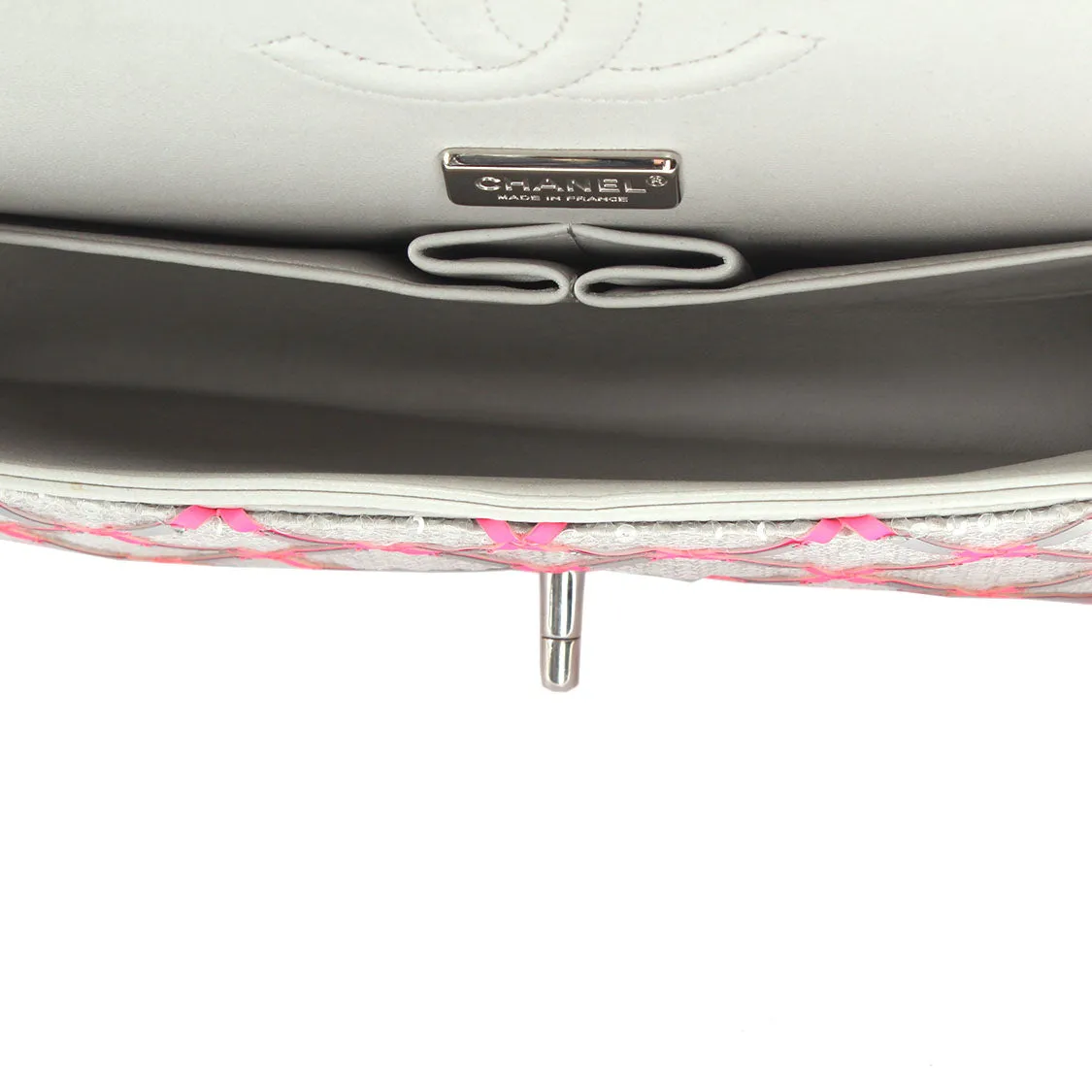 Chanel Gray Plastic Classic Flap shoulder bag