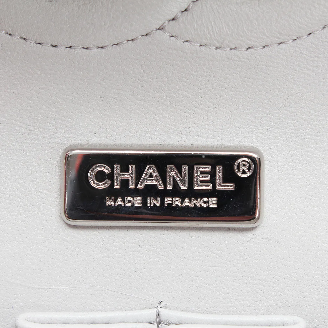 Chanel Gray Plastic Classic Flap shoulder bag