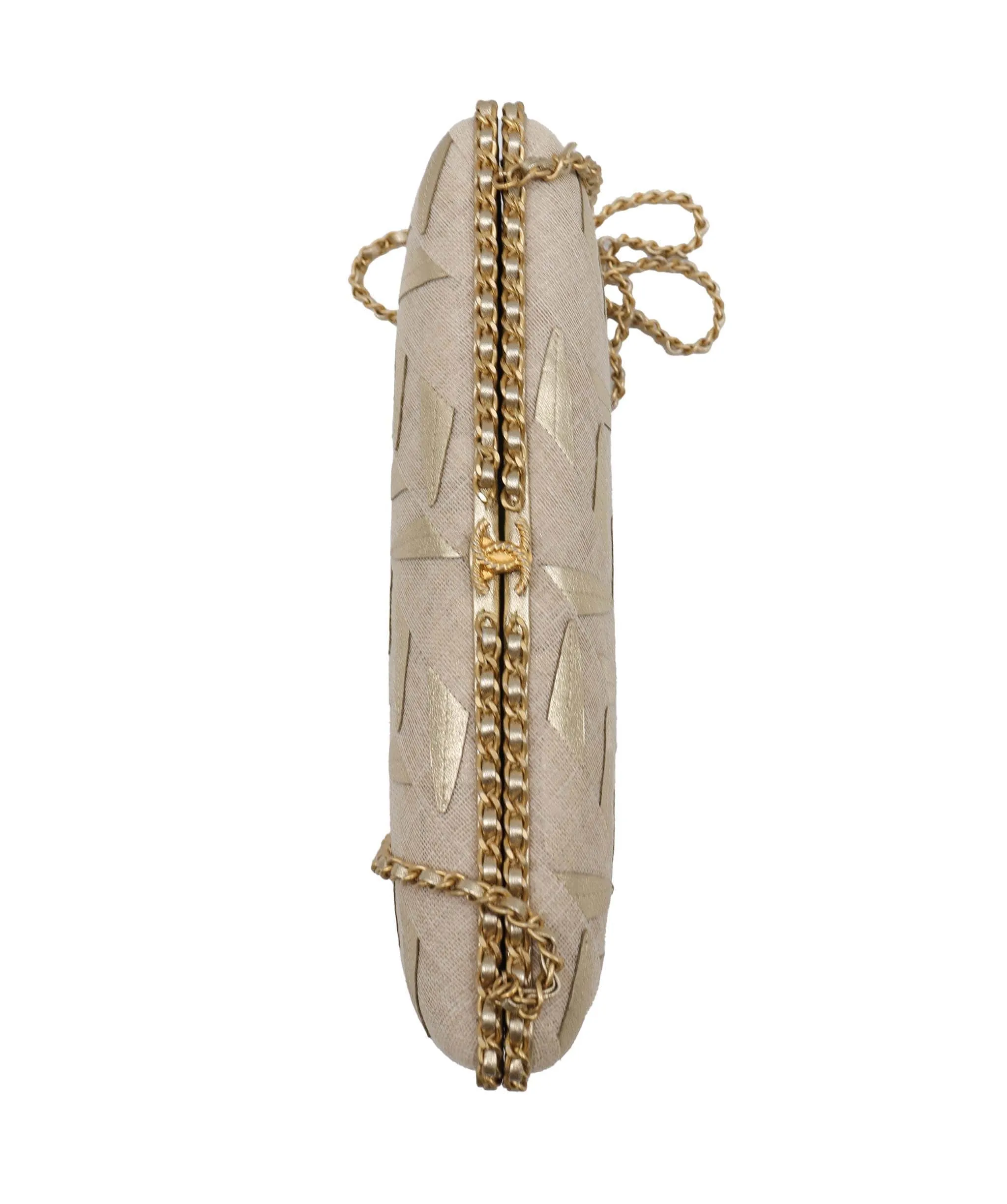 Chanel Greece Box Clutch Raffia with Leather- DXBS2771