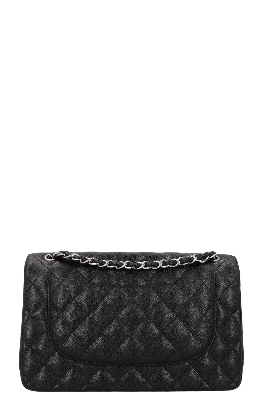 CHANEL Large Classic Double Flap Caviar Black