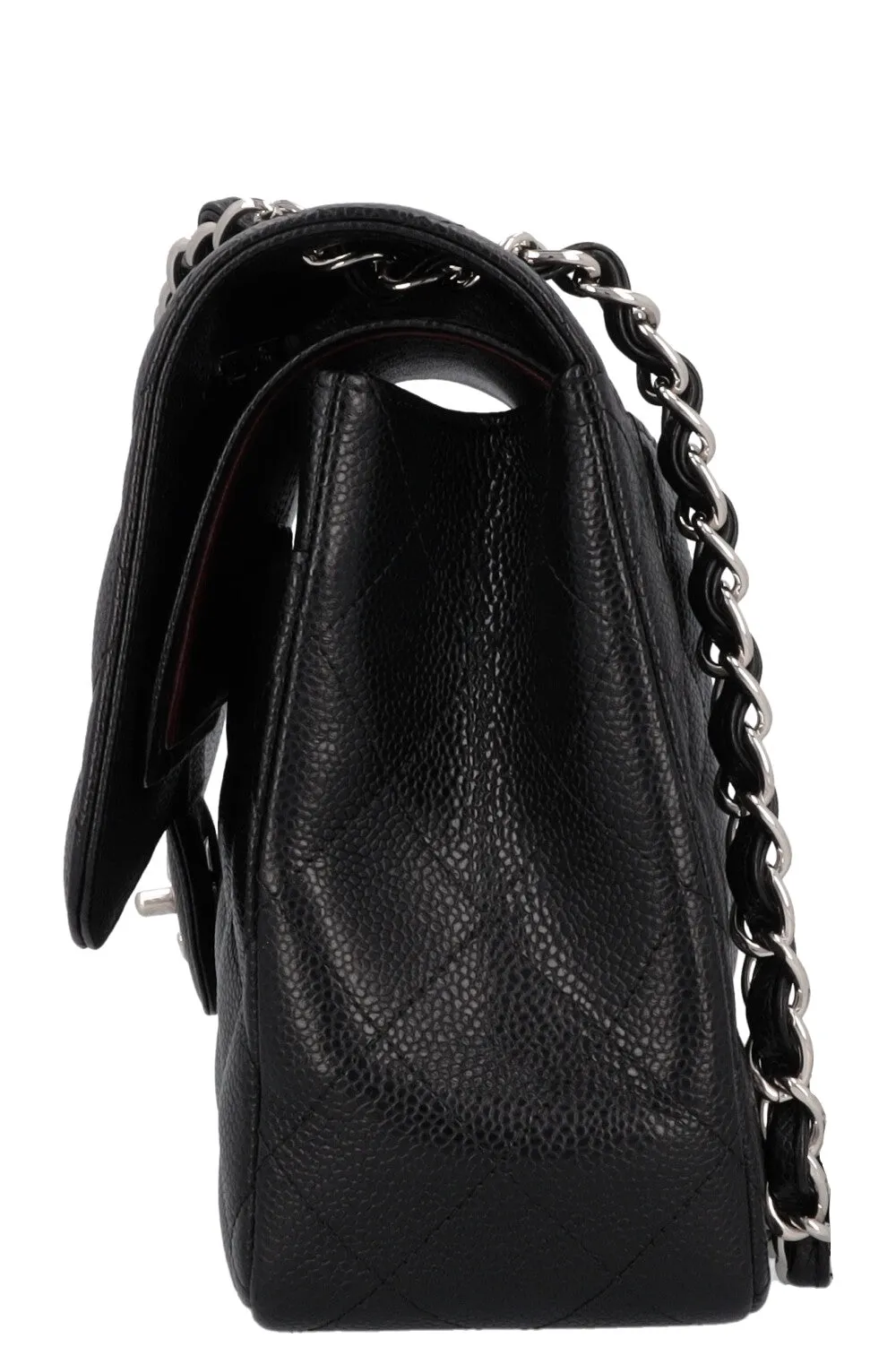 CHANEL Large Classic Double Flap Caviar Black