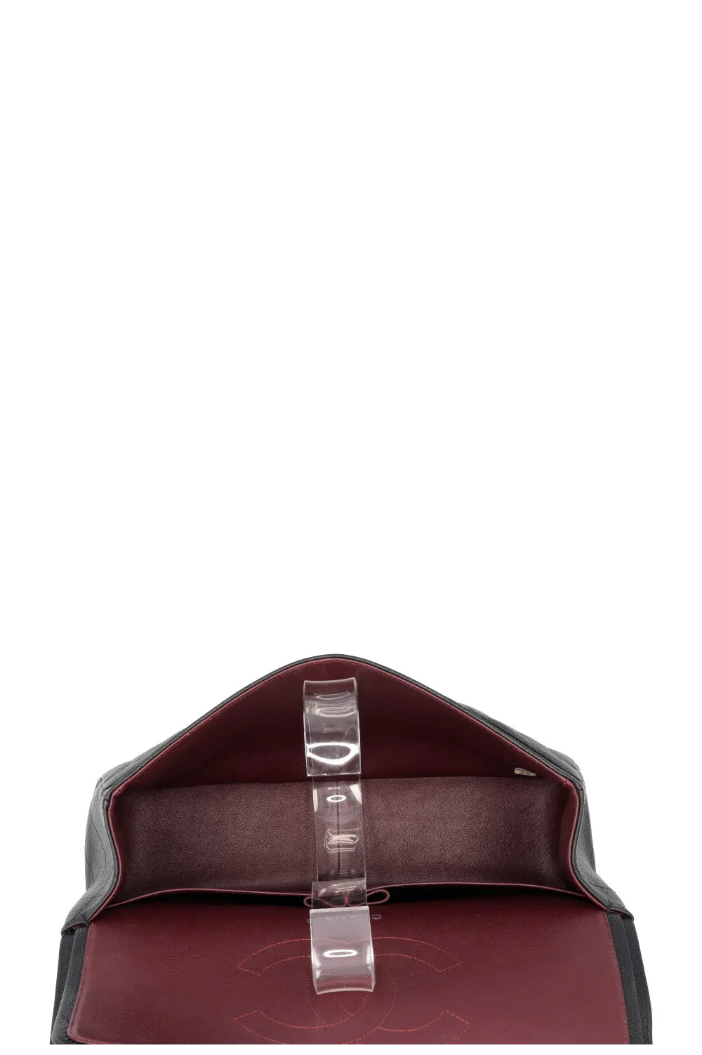 CHANEL Large Classic Double Flap Caviar Black