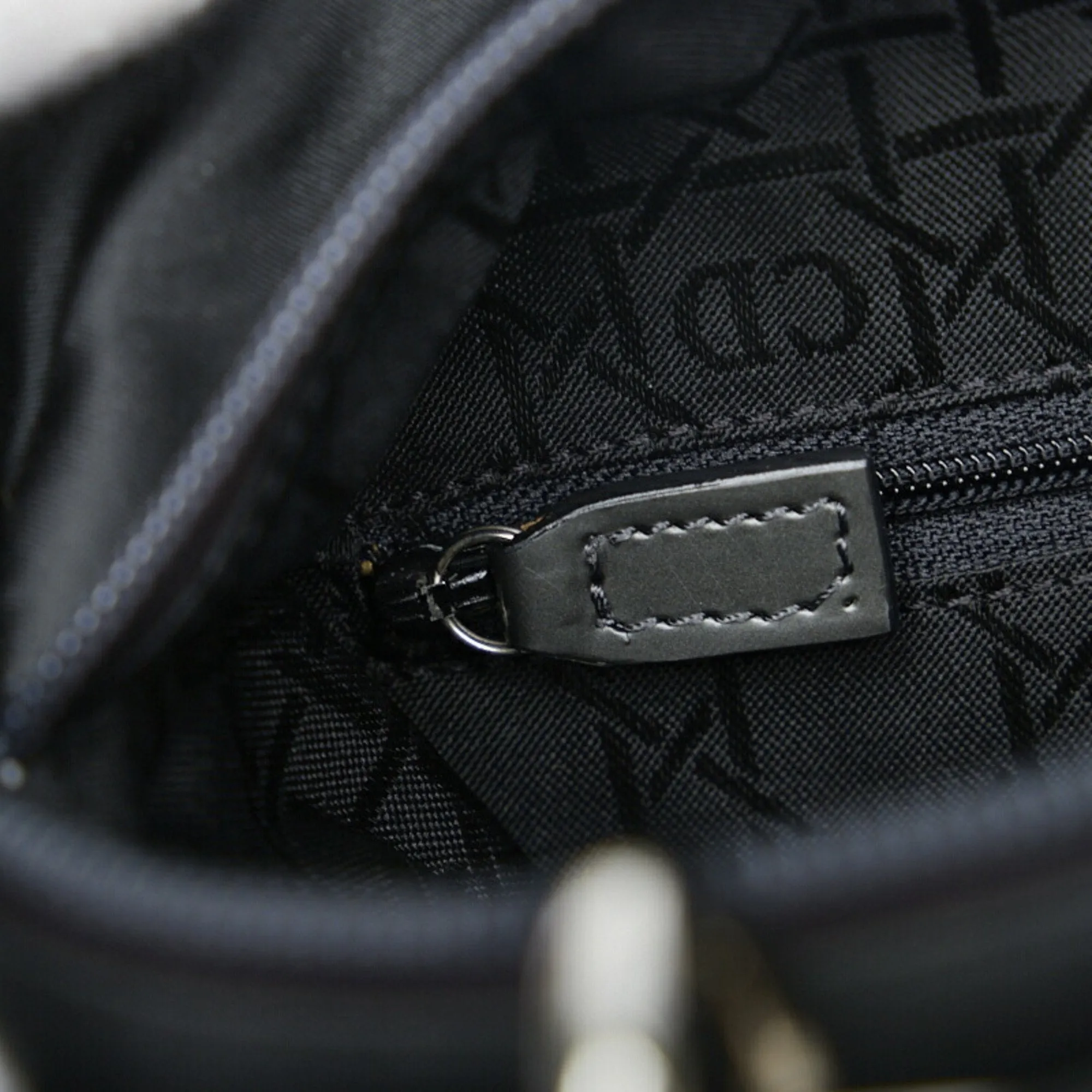 CHRISTIAN DIOR Dior Cannage HandBag Shoulder Bag Black Nylon Plastic Ladies