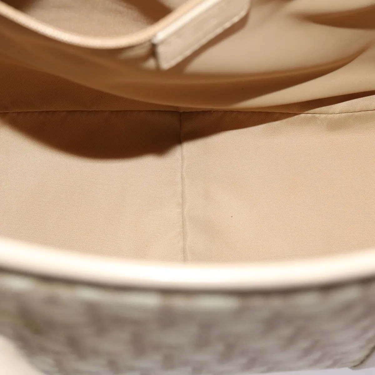 CHRISTIAN DIOR Trotter Canvas Tote Bag PVC Leather Beige Auth 49112