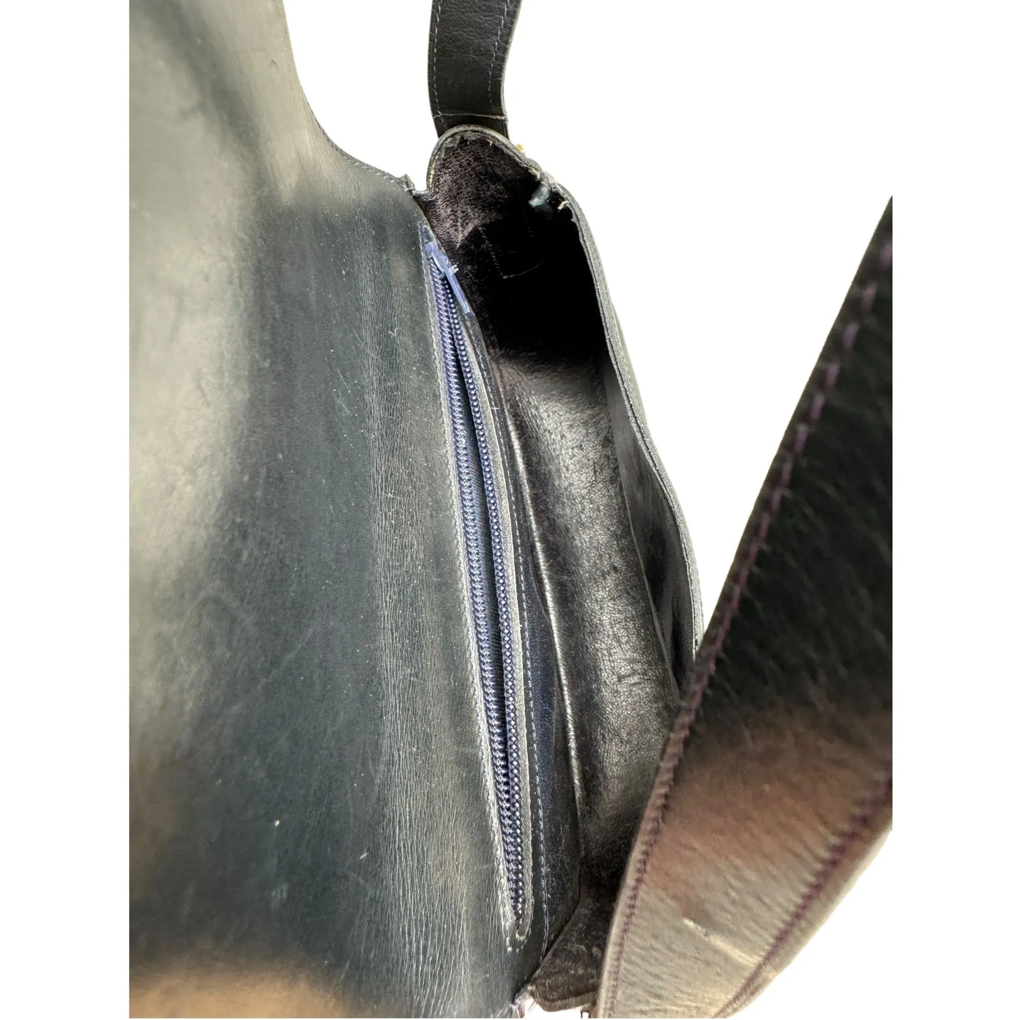 Crecy Vintage Black Leather Bag