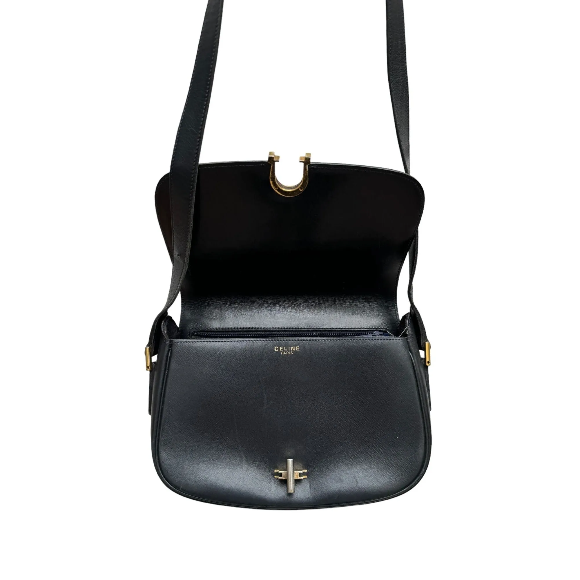 Crecy Vintage Black Leather Bag