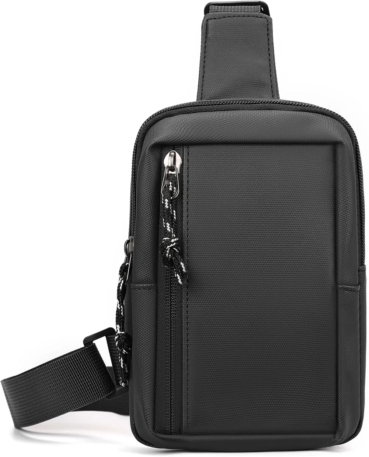 Crossbody Bag for Men Women Waterproof Sling Bag Casual Portable Chest Bag for Travel Workout Hiking Mini Sling Bag Black