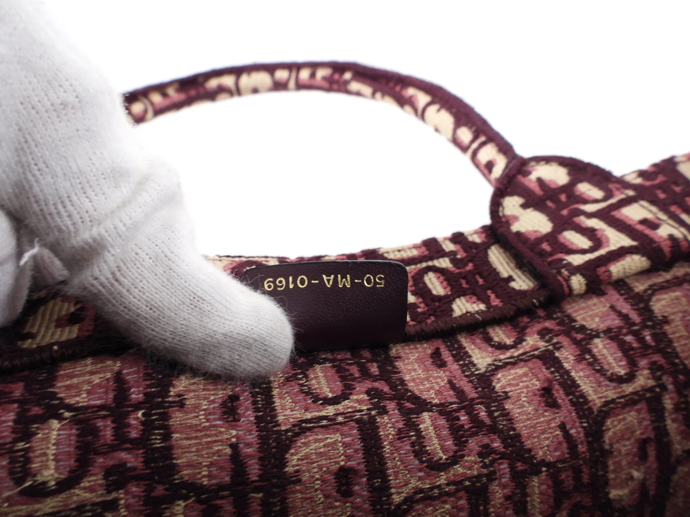 Dior Monogram Burgundy Trotter Oblique Book Tote Bag