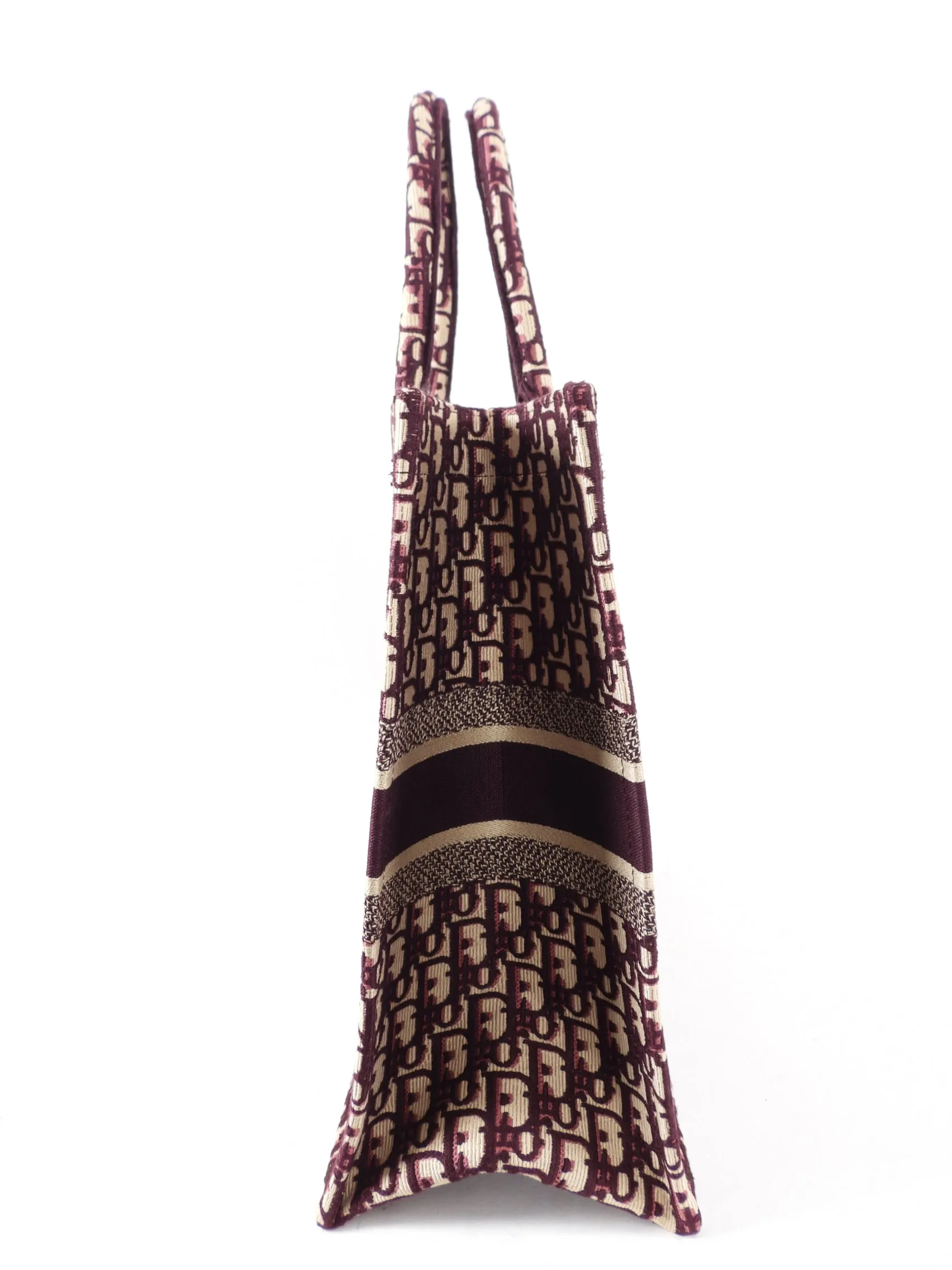 Dior Monogram Burgundy Trotter Oblique Book Tote Bag