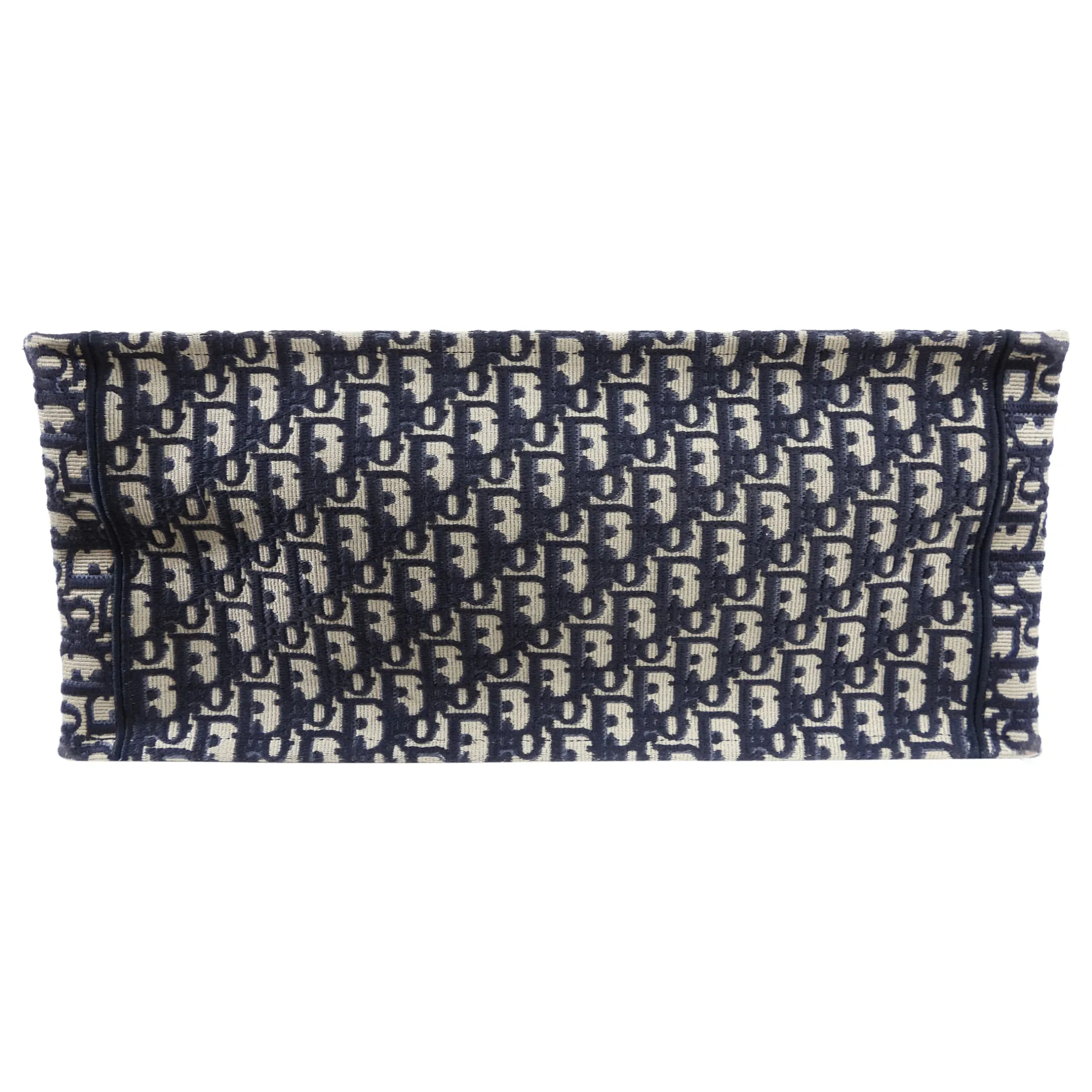 Dior Navy Oblique Trotteur Logo Large Book Bag Tote
