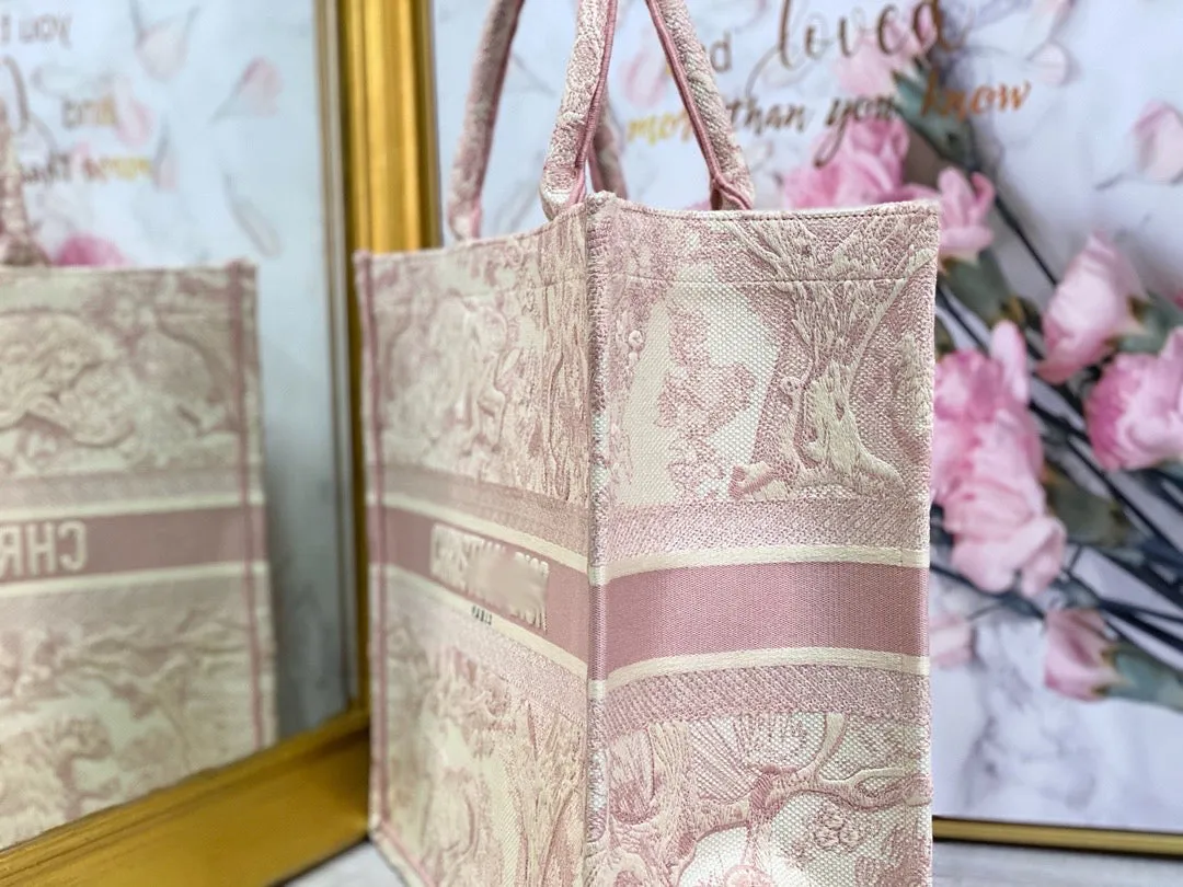 DR036 Large Book Tote Bag / HIGHEST QUALITY VERSION / S:14.4x11x6.9inch  L:16.3x13.8x7.1inch