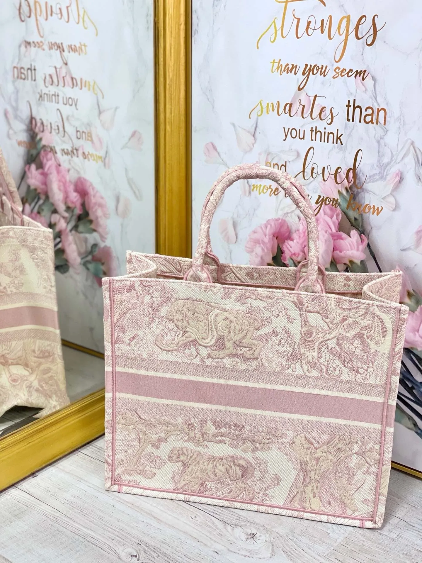 DR036 Large Book Tote Bag / HIGHEST QUALITY VERSION / S:14.4x11x6.9inch  L:16.3x13.8x7.1inch