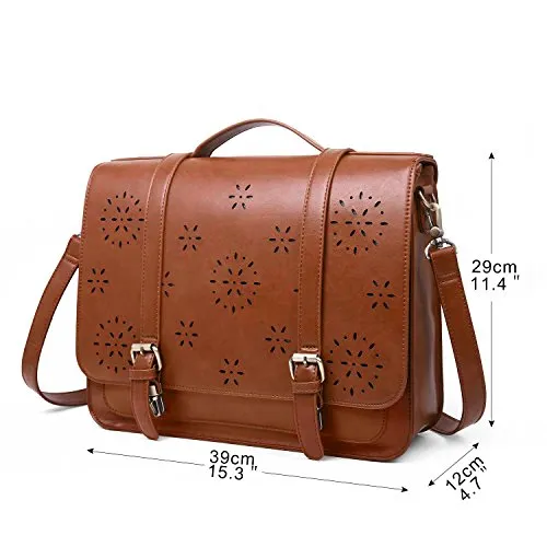 ECOSUSI Women Briefcase PU Leather Laptop Backpack Shoulder Computer Bag Messenger Satchel fit 14
