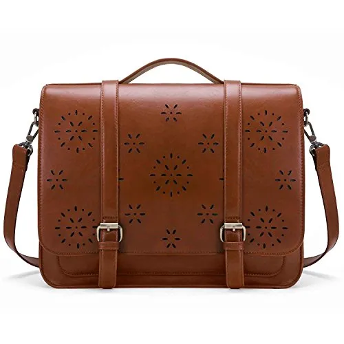 ECOSUSI Women Briefcase PU Leather Laptop Backpack Shoulder Computer Bag Messenger Satchel fit 14