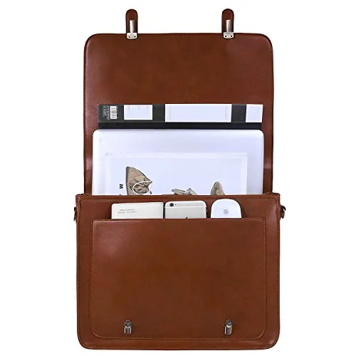 ECOSUSI Women Briefcase PU Leather Laptop Backpack Shoulder Computer Bag Messenger Satchel fit 14