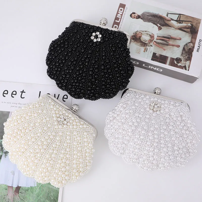 Elegant Shell-shaped Pearl Evening Bag Beaded Prom Bag 1756