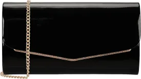 Faux Patent Leather Clutch Bag Women Evening Handbag Envelope Purse for Wedding Prom Party