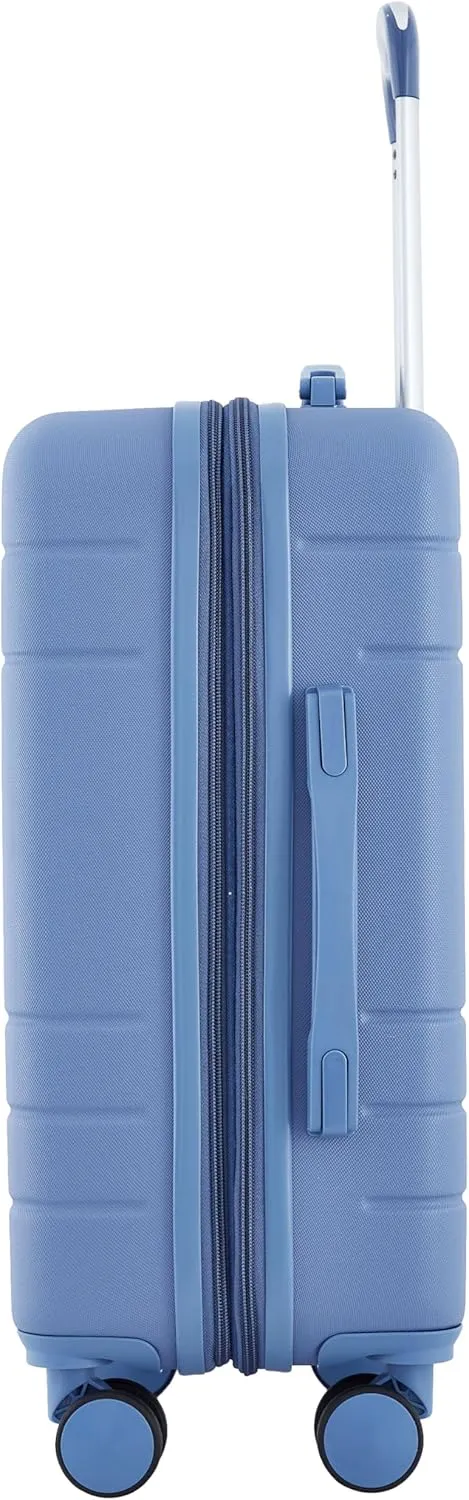 French Connection St. Martin Carry-On Luggage with Cup Holder/USB Ports, Stormy Blue