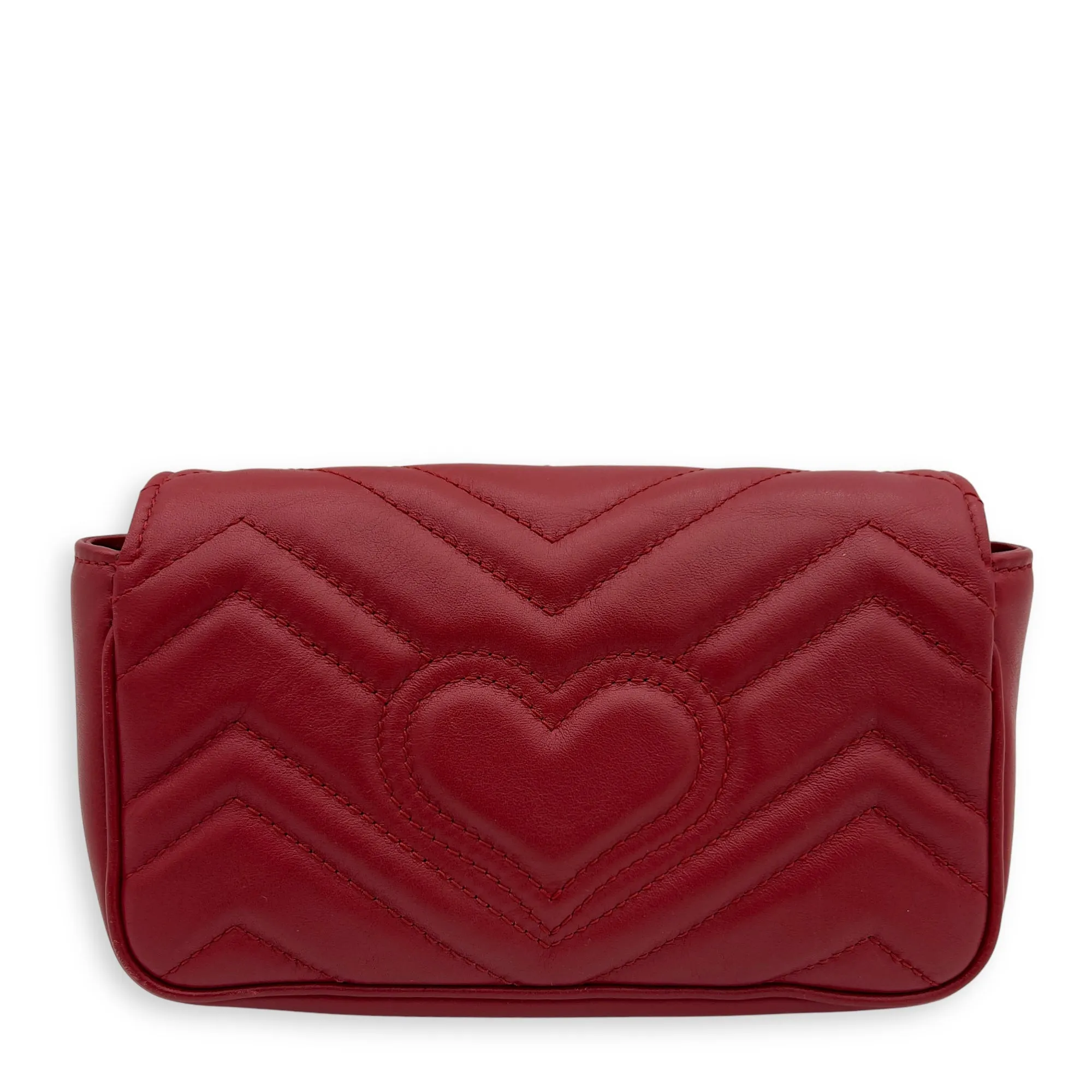 GG Marmont Crossbody Bag Mini Red in Calfskin, Gold hardware