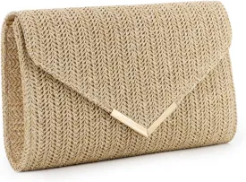 GOKTOW Straw Clutch Purse Raffia Rattan Summer Evening Bag Woven Beach Handbags for Women Wedding Vacation Travel Party 2025