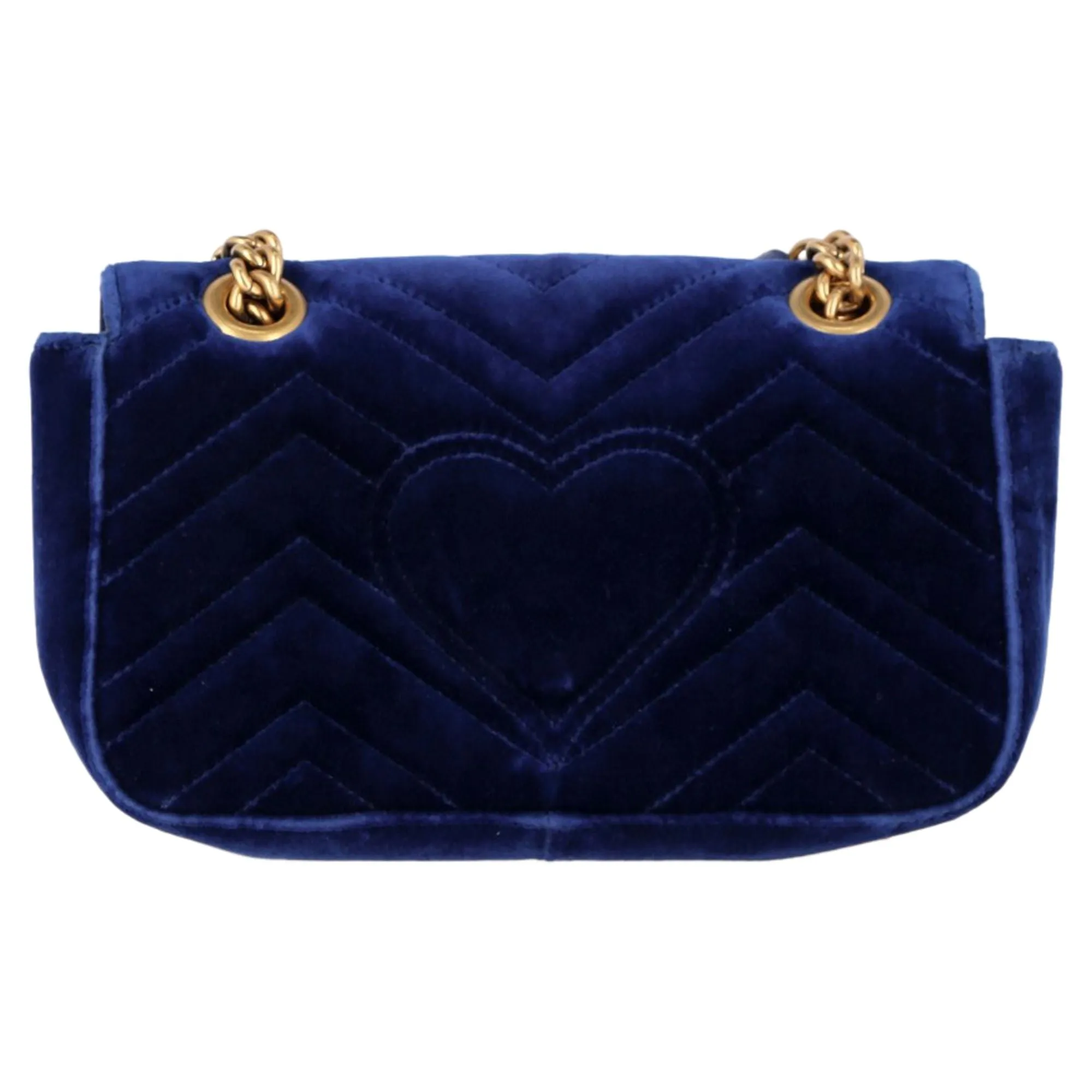 Gucci GG Marmont Matelassé Small Bag in Blue Velvet
