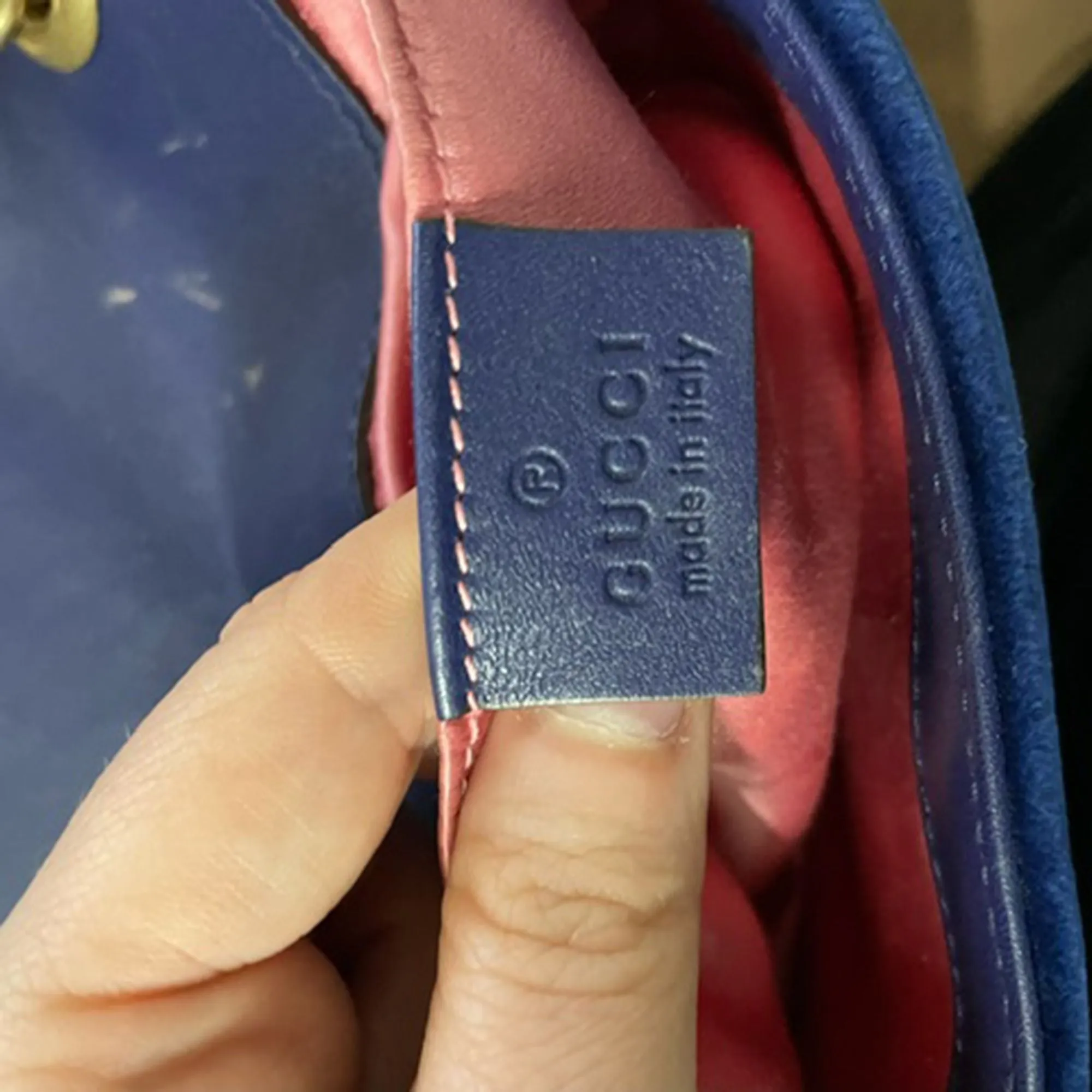 Gucci GG Marmont Matelassé Small Bag in Blue Velvet