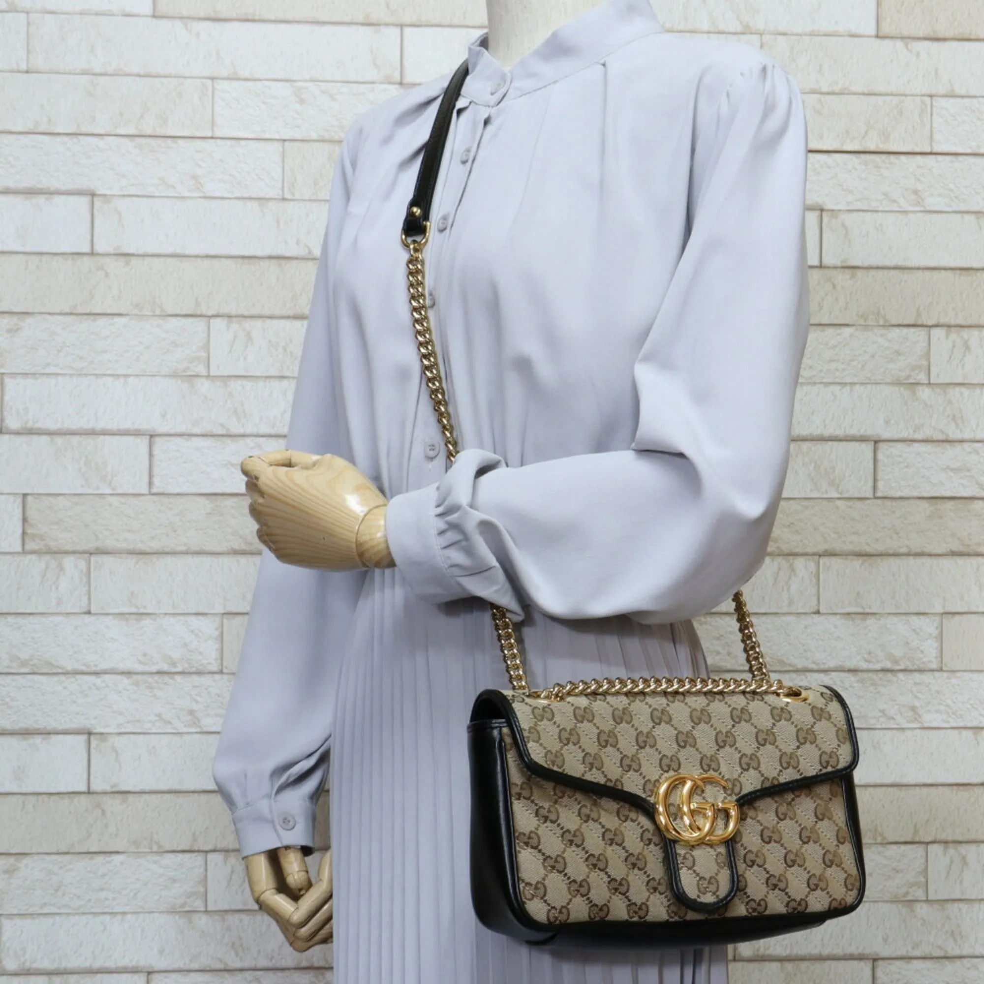 GUCCI GG Marmont shoulder bag canvas ladies