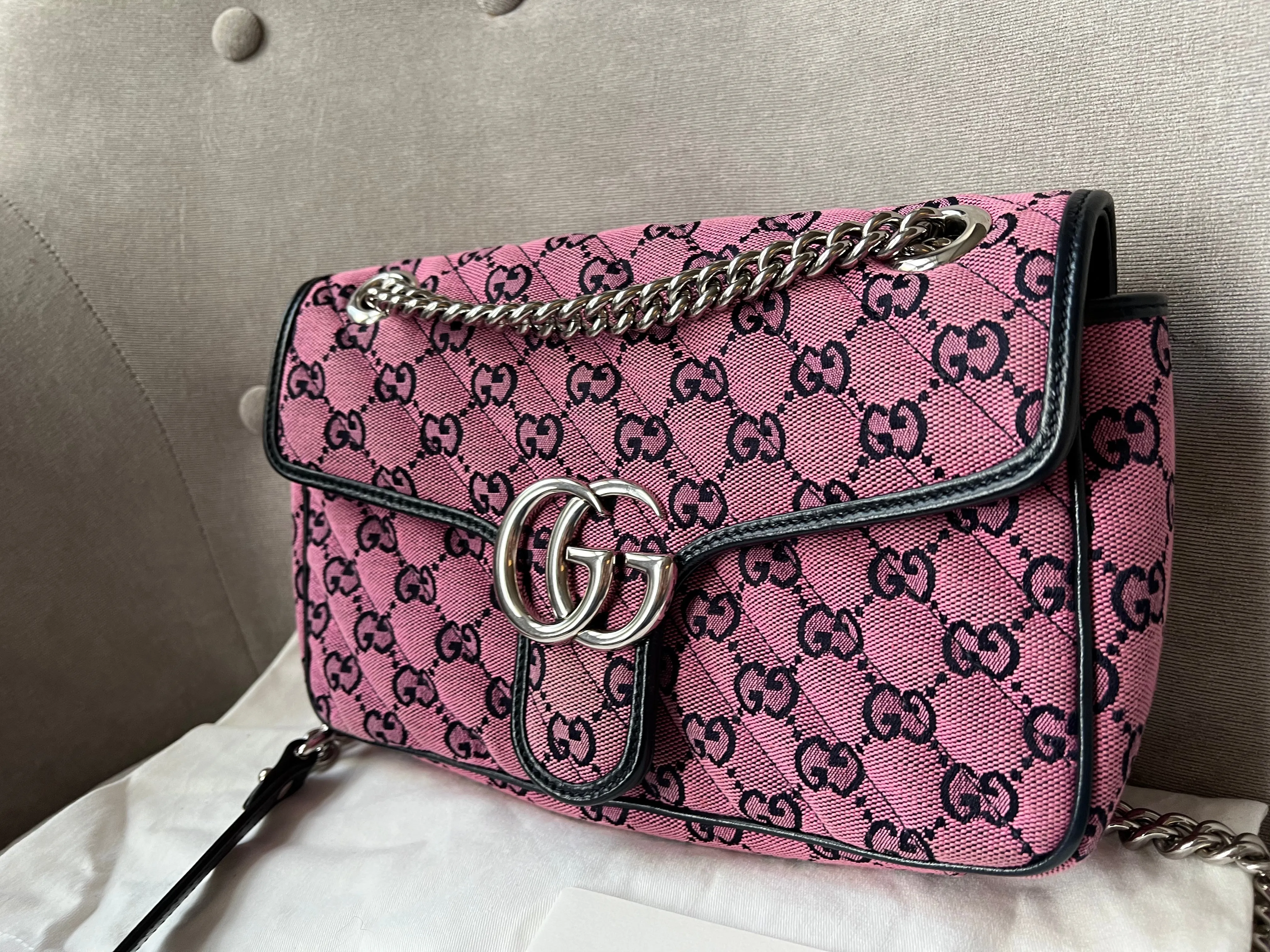 Gucci GG Pink Marmont Small Shoulder Bag (RRP £1,570)
