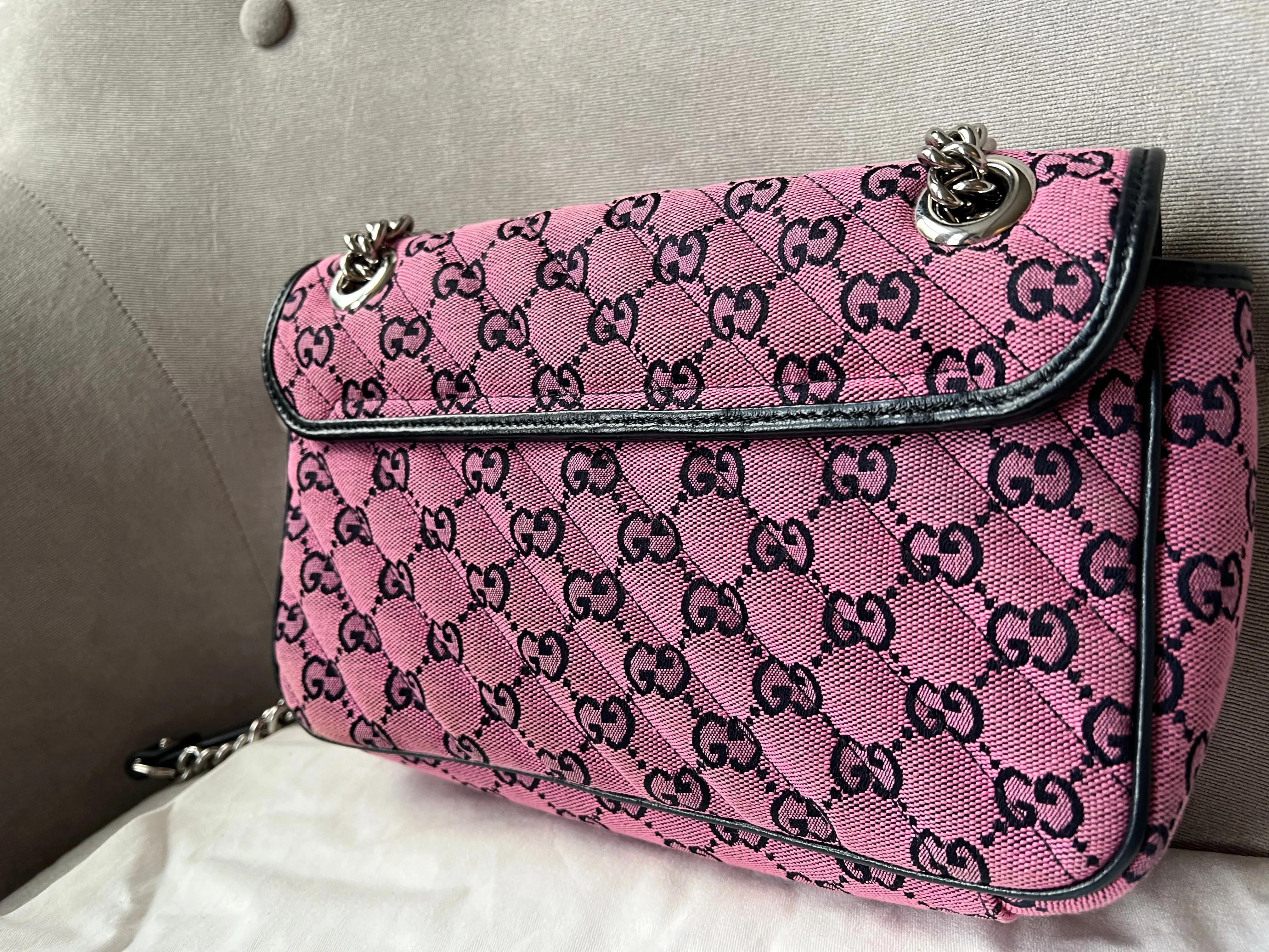 Gucci GG Pink Marmont Small Shoulder Bag (RRP £1,570)