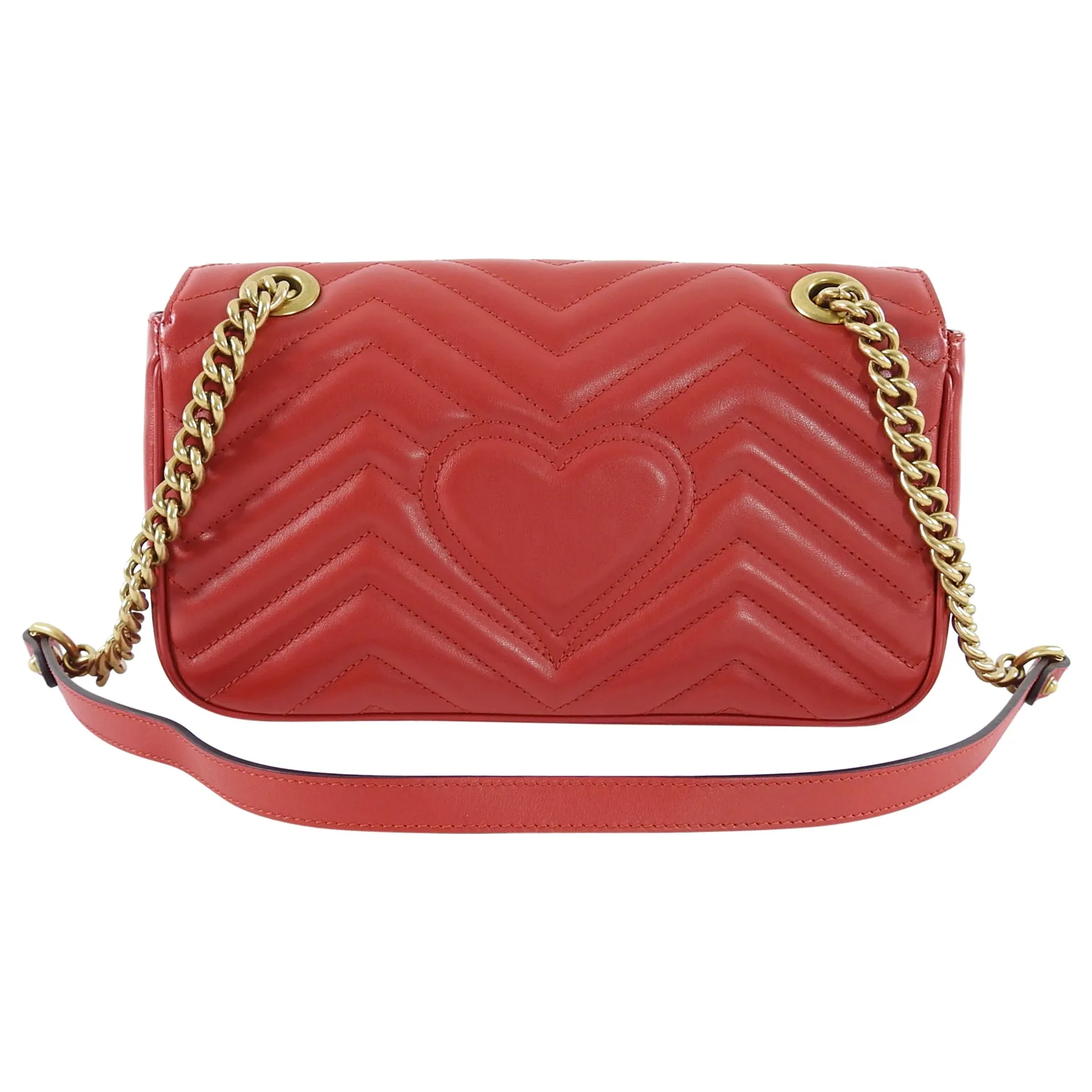 Gucci Marmont Small Red Matelassé Shoulder Bag